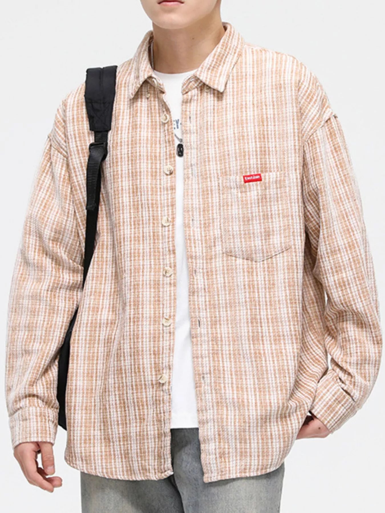 Men's Full Size Casual Plaid Button Up Shirt Plus Size designed for comfort and style at Lookzlike