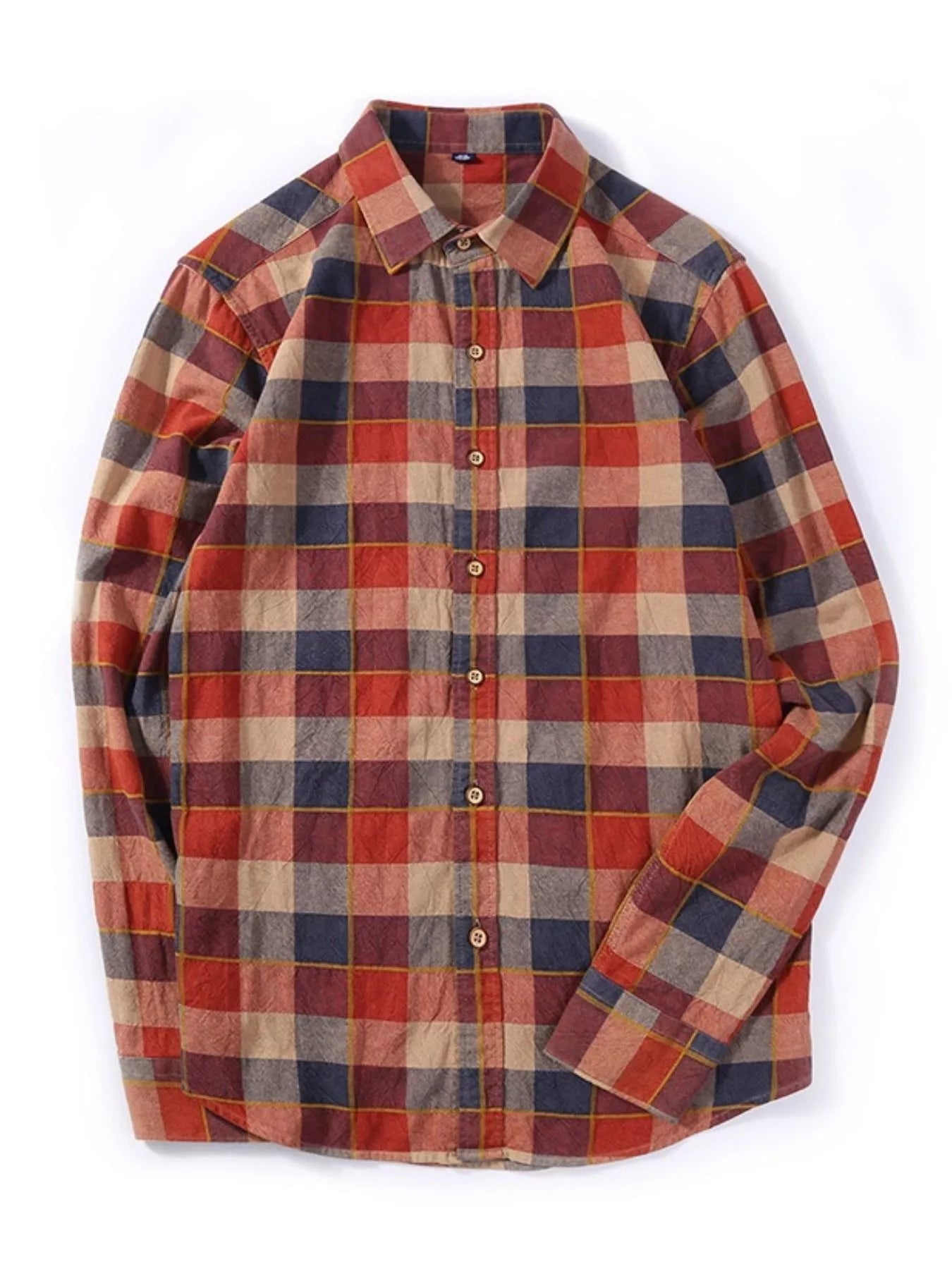 Men's Full Size Casual Plaid Long Sleeve Shirt Plus Size designed for comfort and style at Lookzlike