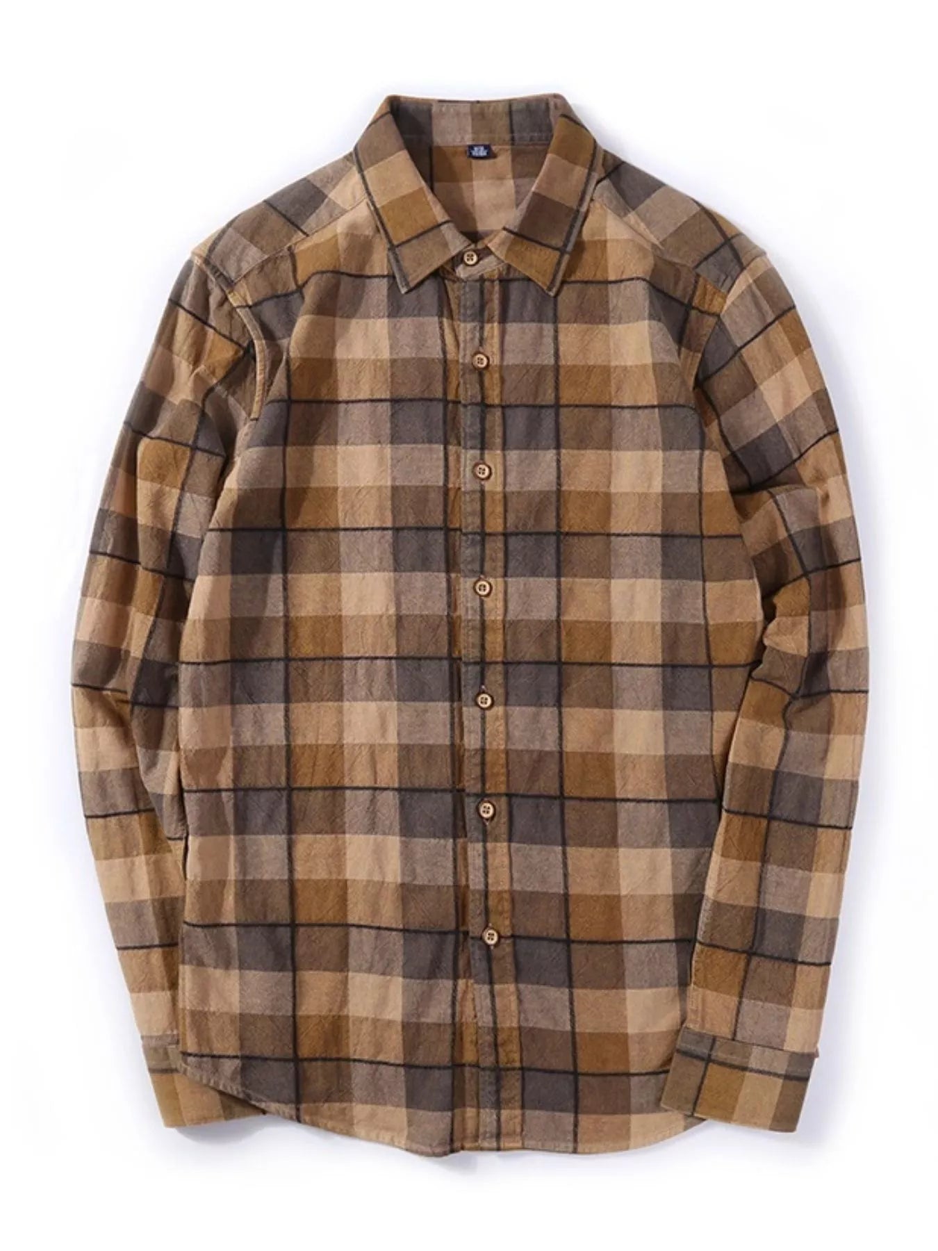Men's Full Size Casual Plaid Long Sleeve Shirt Plus Size designed for comfort and style at Lookzlike