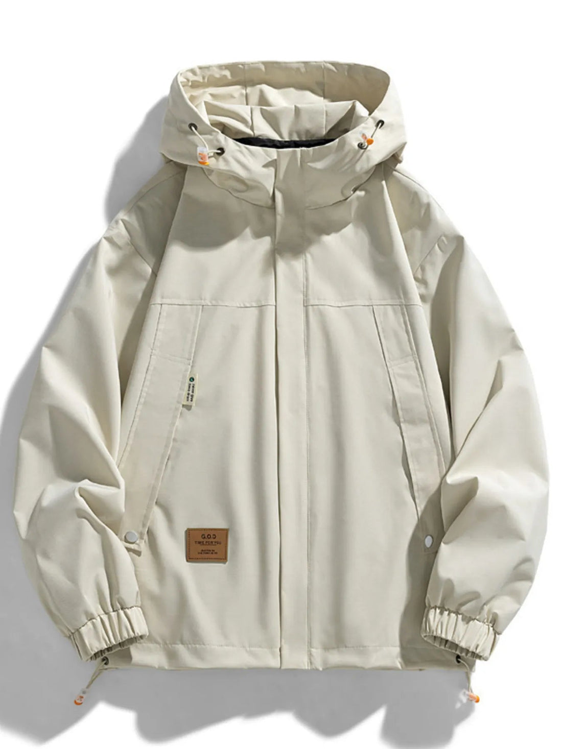 Men's Full Size Casual Zip Up Hooded Windproof Jacket Plus Size designed for comfort and style at Lookzlike