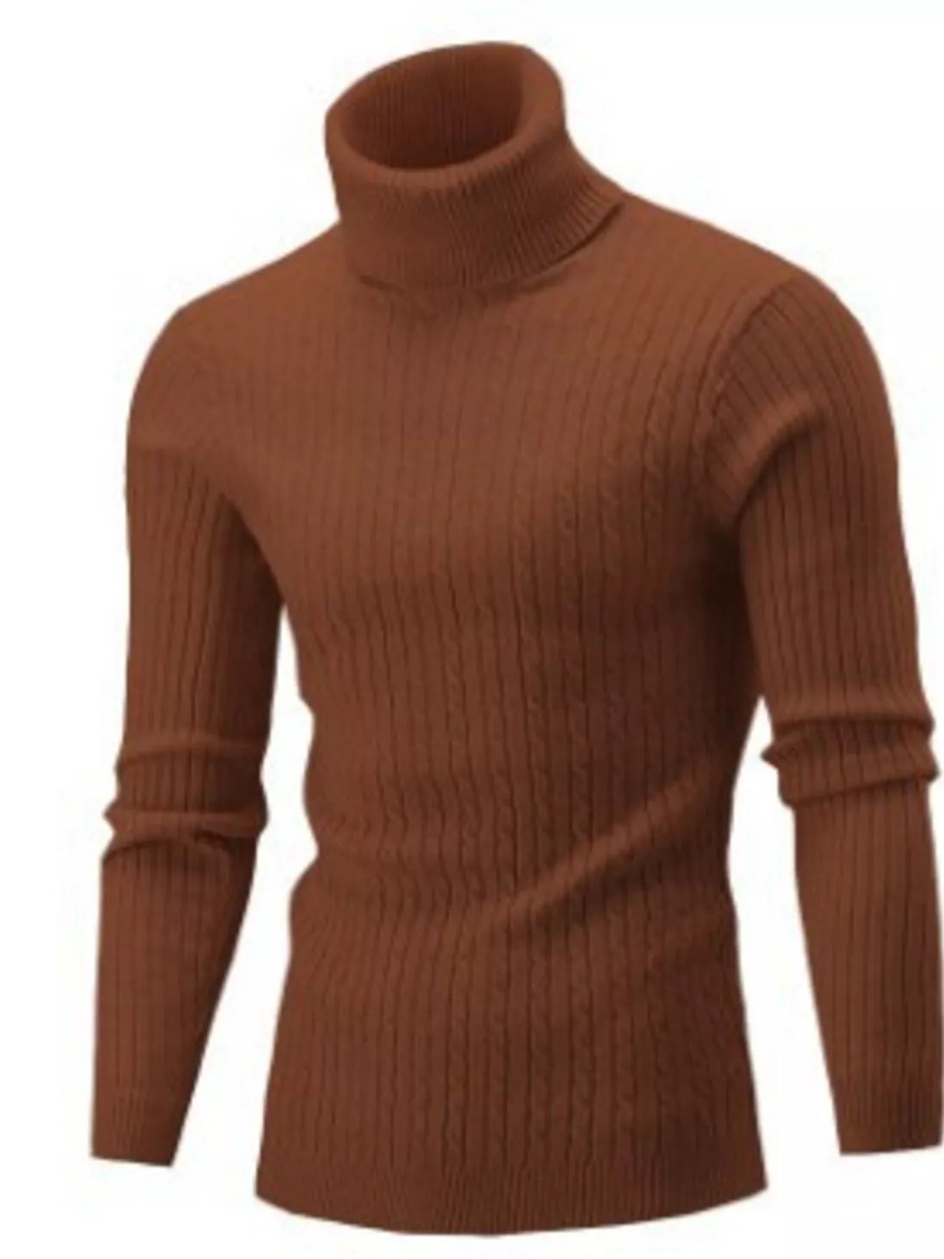 Men's Full Size Classic Cable Knit Turtleneck Sweater Plus Size designed for comfort and style at Lookzlike