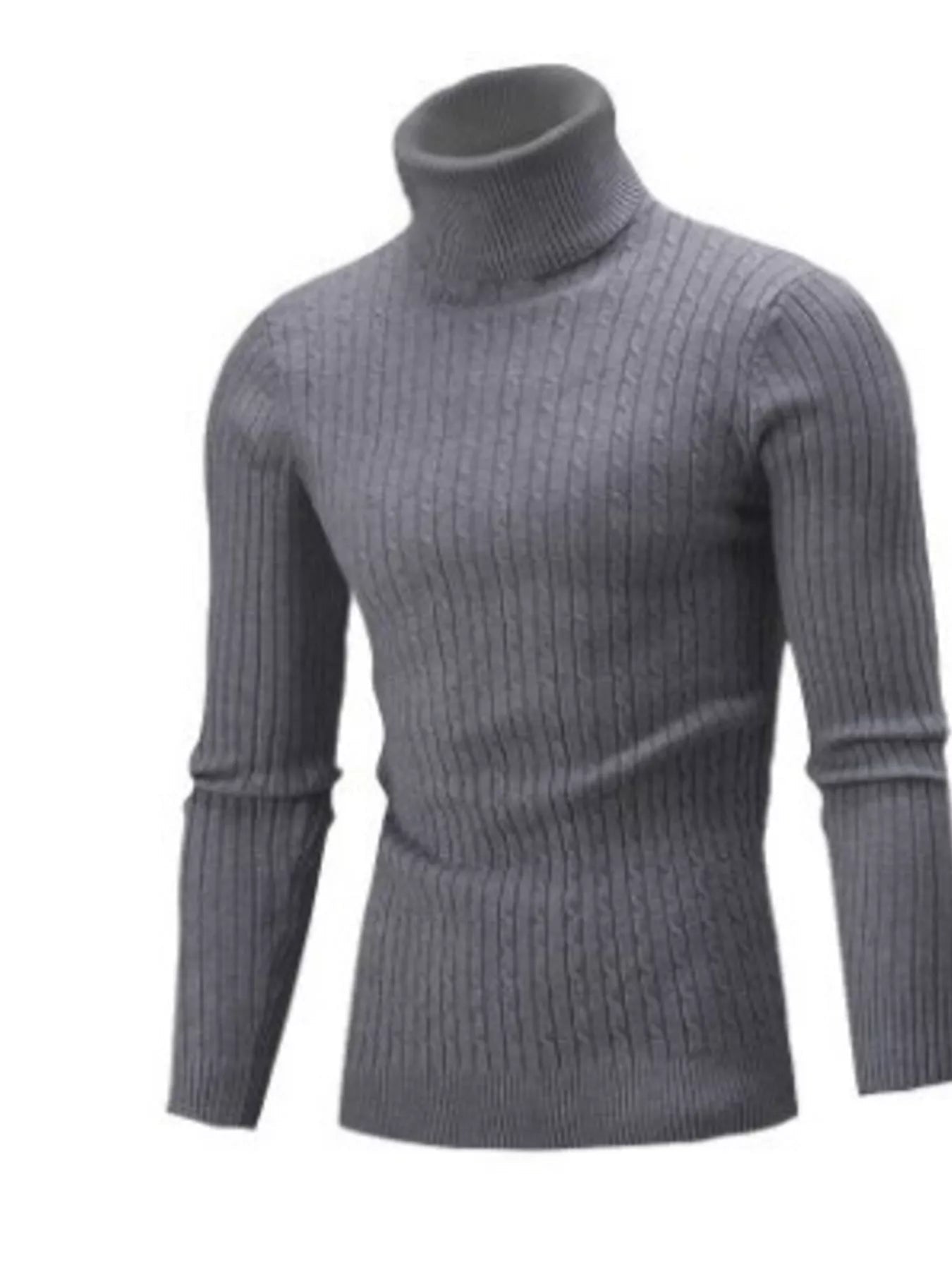 Men's Full Size Classic Cable Knit Turtleneck Sweater Plus Size designed for comfort and style at Lookzlike