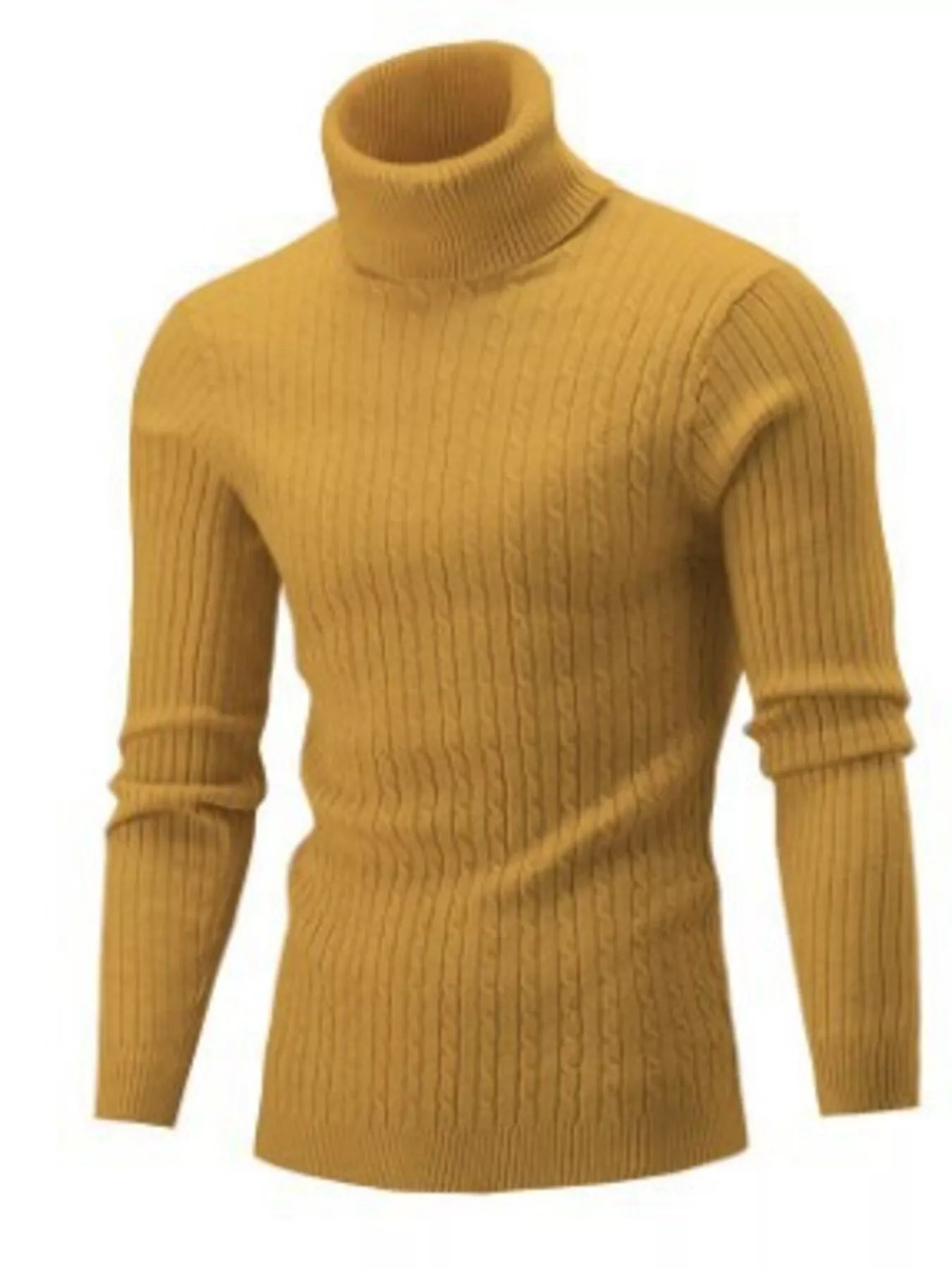Men's Full Size Classic Cable Knit Turtleneck Sweater Plus Size designed for comfort and style at Lookzlike