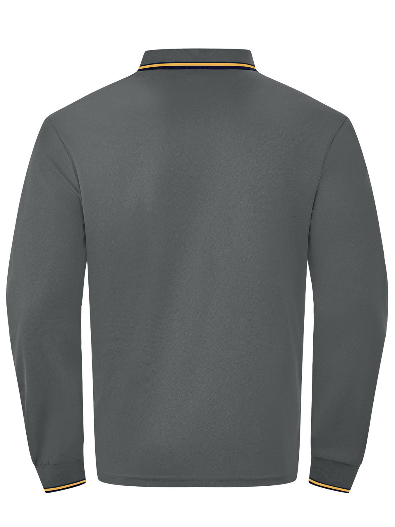 Men's Full Size Classic Long-Sleeve Polo with Striped Collar Plus Size designed for comfort and style at Lookzlike