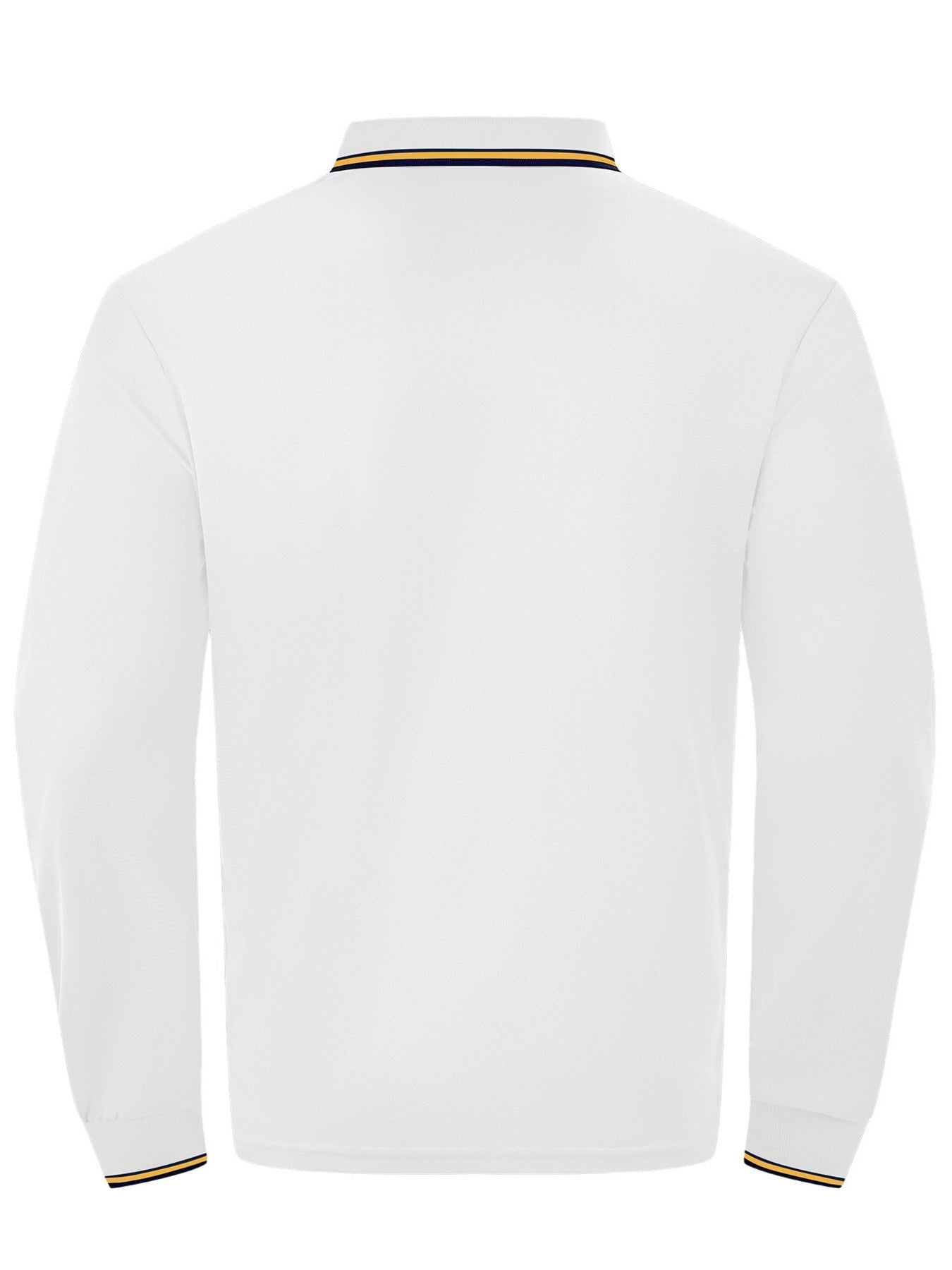 Men's Full Size Classic Long-Sleeve Polo with Striped Collar Plus Size designed for comfort and style at Lookzlike