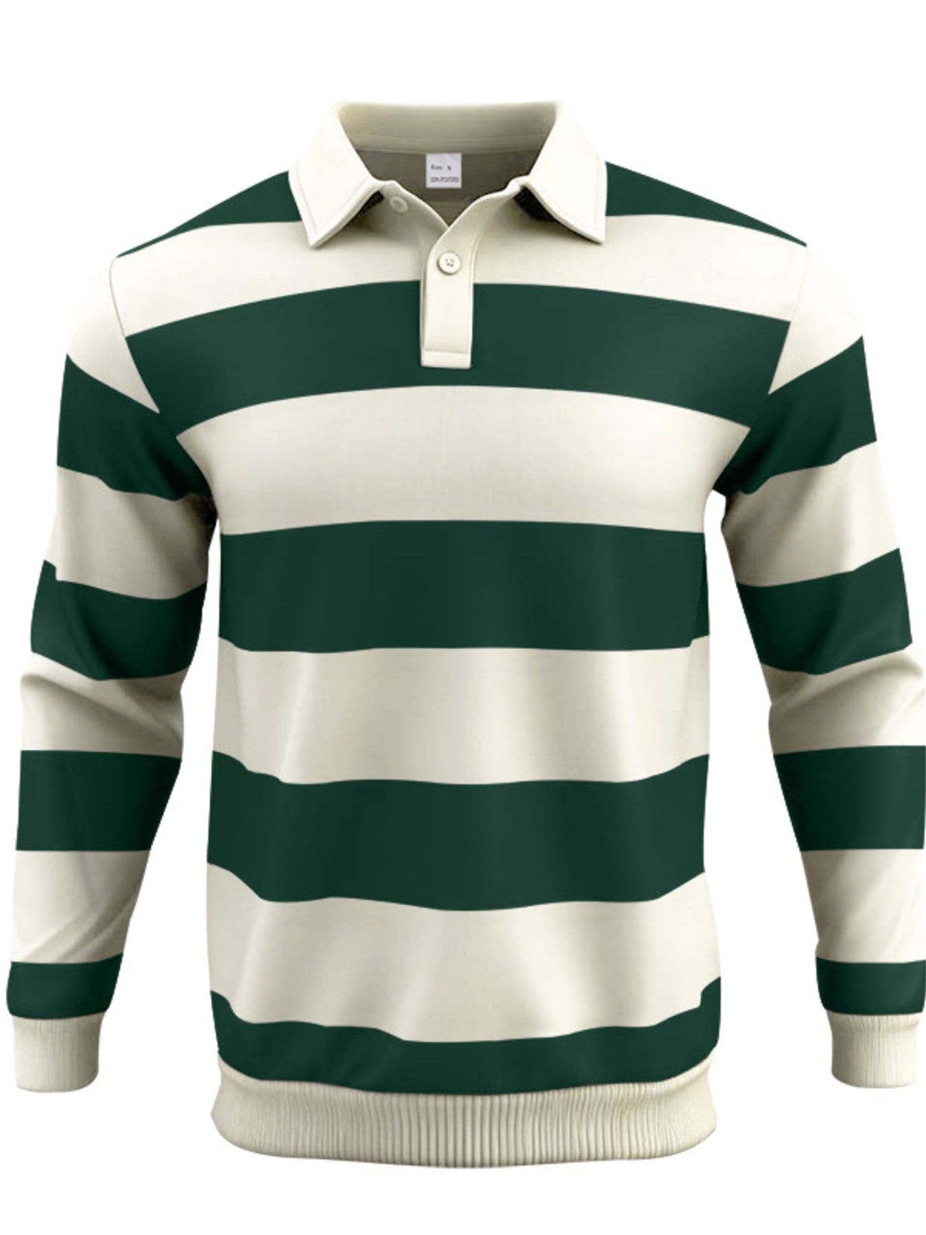 Men's Full Size Classic Striped Long-Sleeve Polo Plus Size designed for comfort and style at Lookzlike
