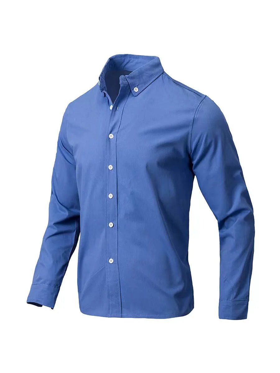 Men's Full Size Collared Neck Button Down Shirt Plus Size - Lookzlike