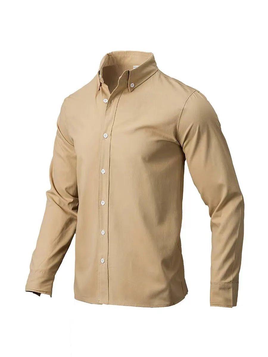 Men's Full Size Collared Neck Button Down Shirt Plus Size - Lookzlike
