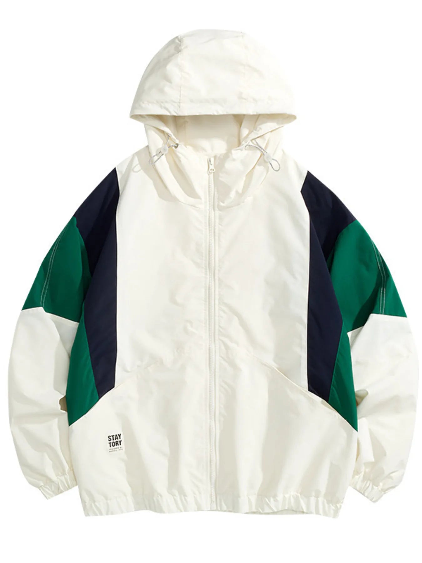 Men's Full Size Color Block Lightweight Hooded Windbreaker Jacket Plus Size designed for comfort and style at Lookzlike