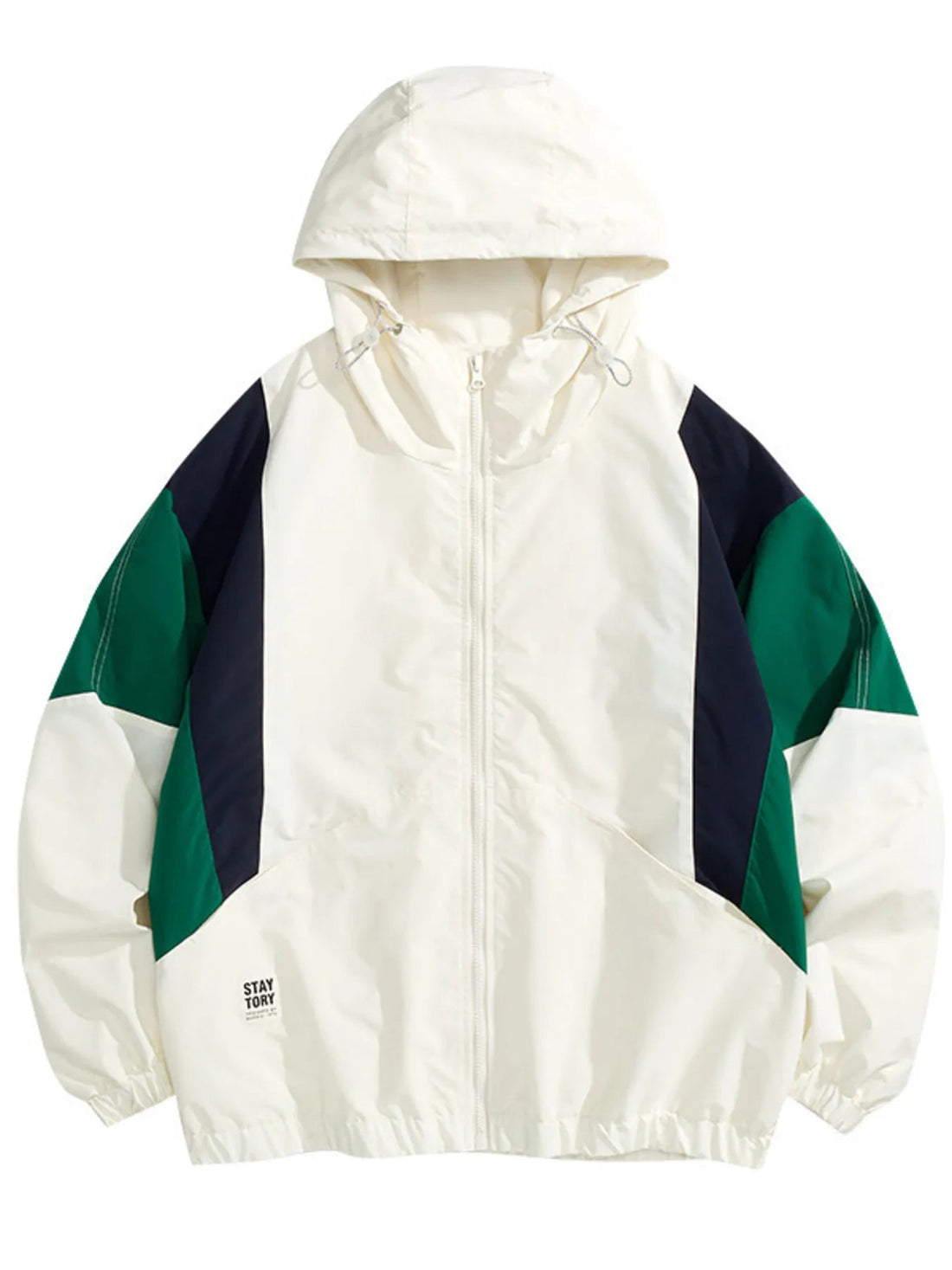 Men's Full Size Color Block Lightweight Hooded Windbreaker Jacket Plus Size designed for comfort and style at Lookzlike