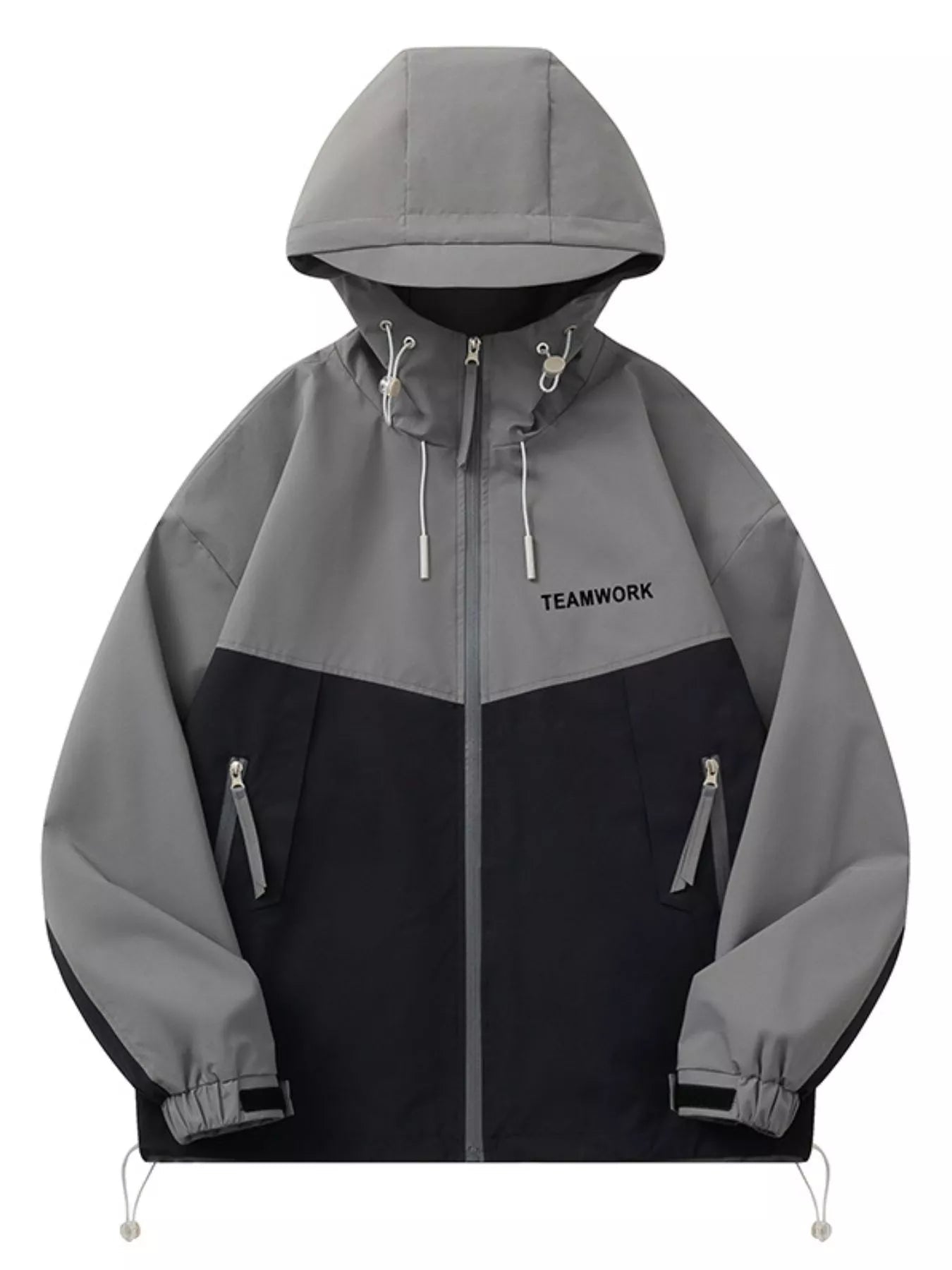 Men's Full Size Contrast Zip Up Long Sleeve Jacket Plus Size designed for comfort and style at Lookzlike