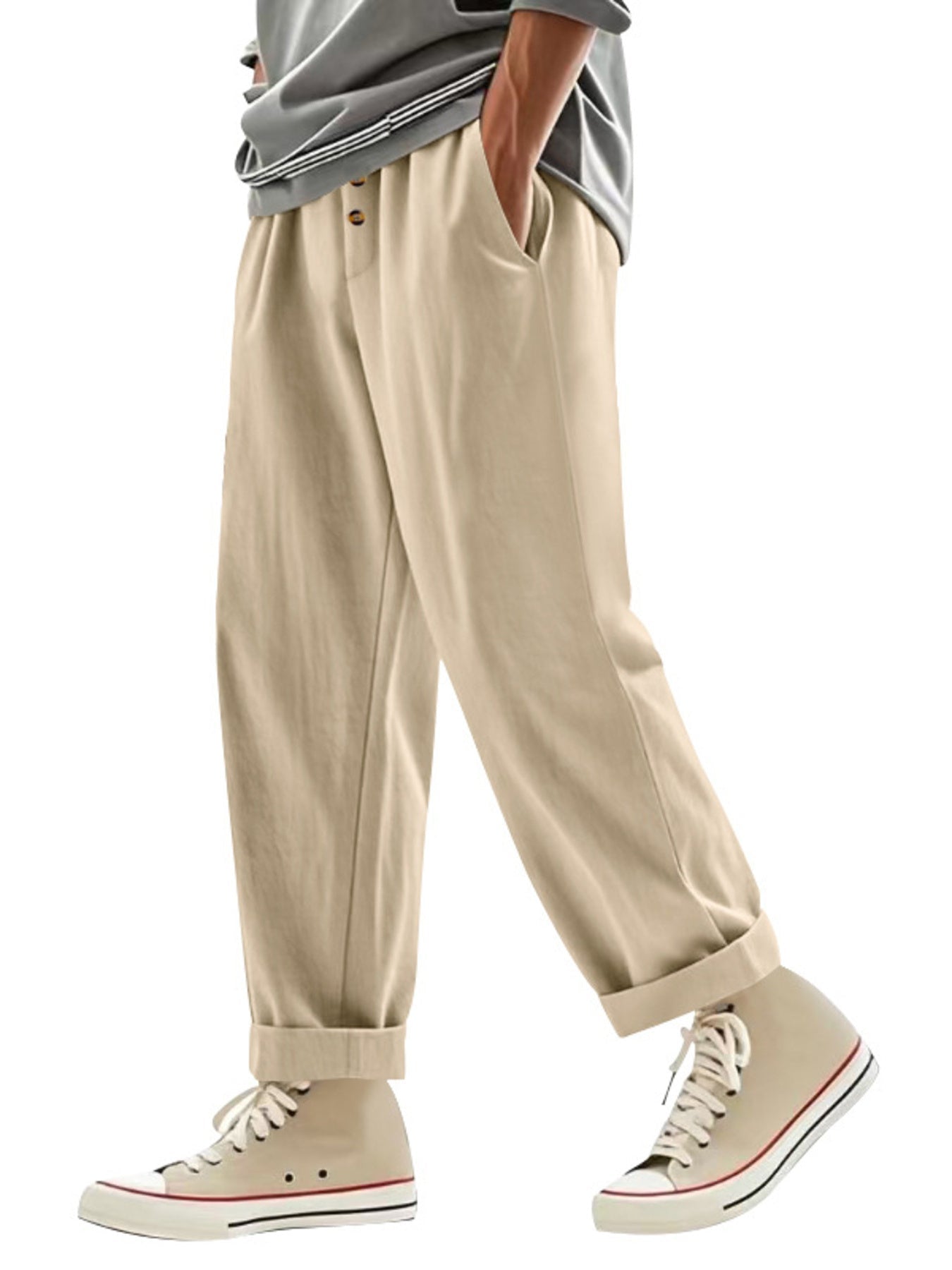 Men's Full Size Drawstring Loose Fit Pants Plus Size designed for comfort and style at Lookzlike