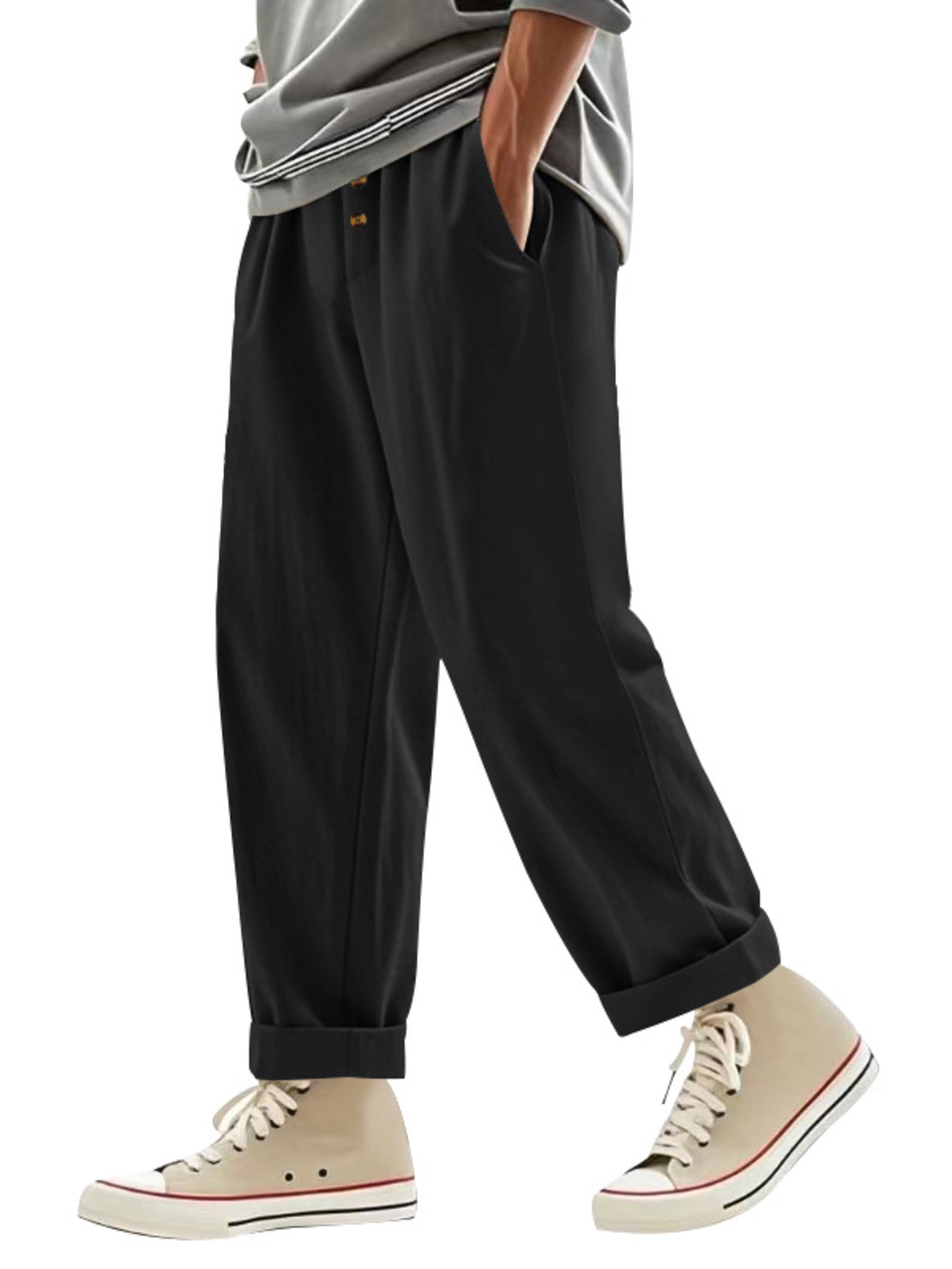 Men's Full Size Drawstring Loose Fit Pants Plus Size designed for comfort and style at Lookzlike