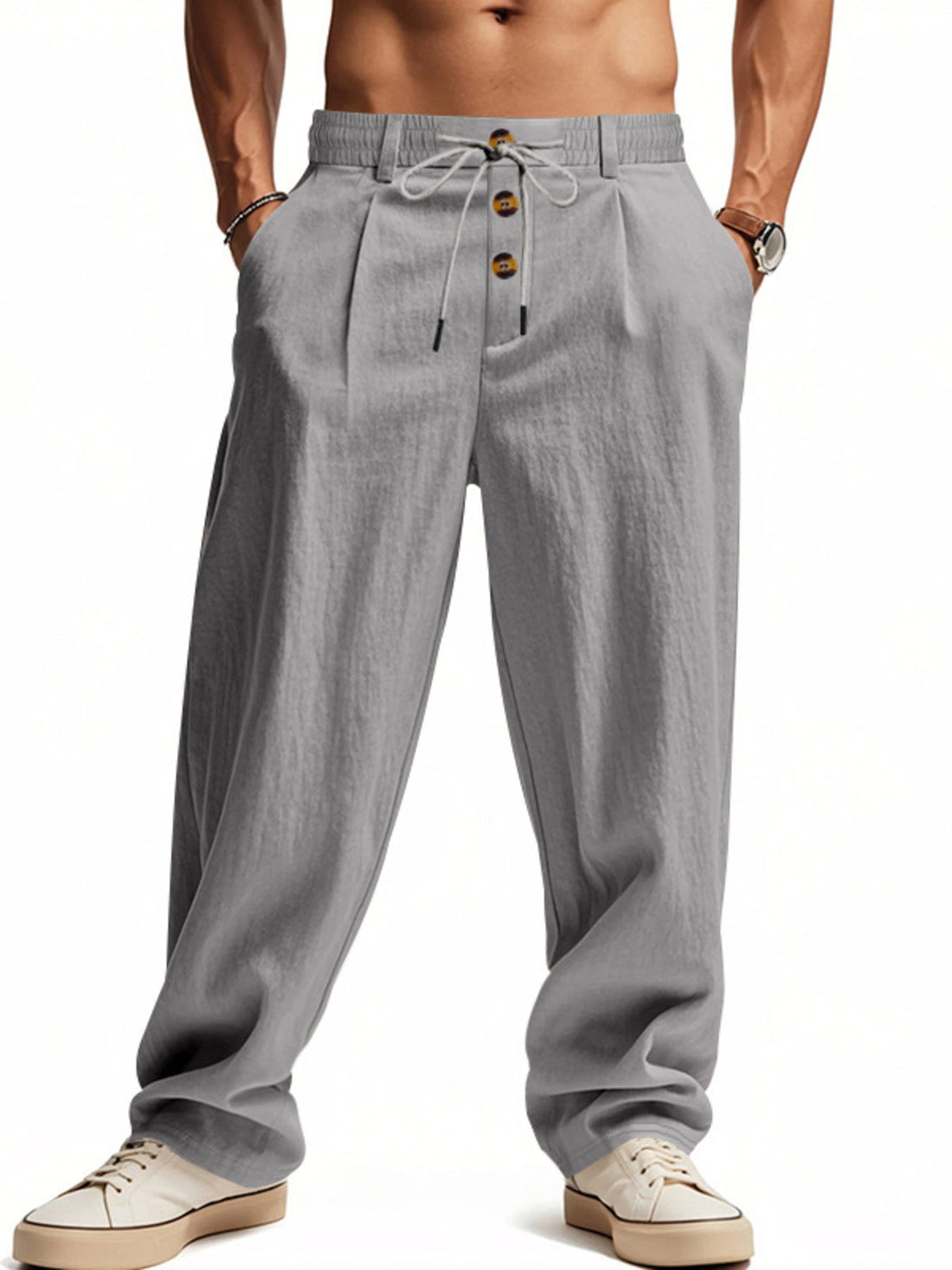 Men's Full Size Drawstring Loose Fit Pants Plus Size designed for comfort and style at Lookzlike
