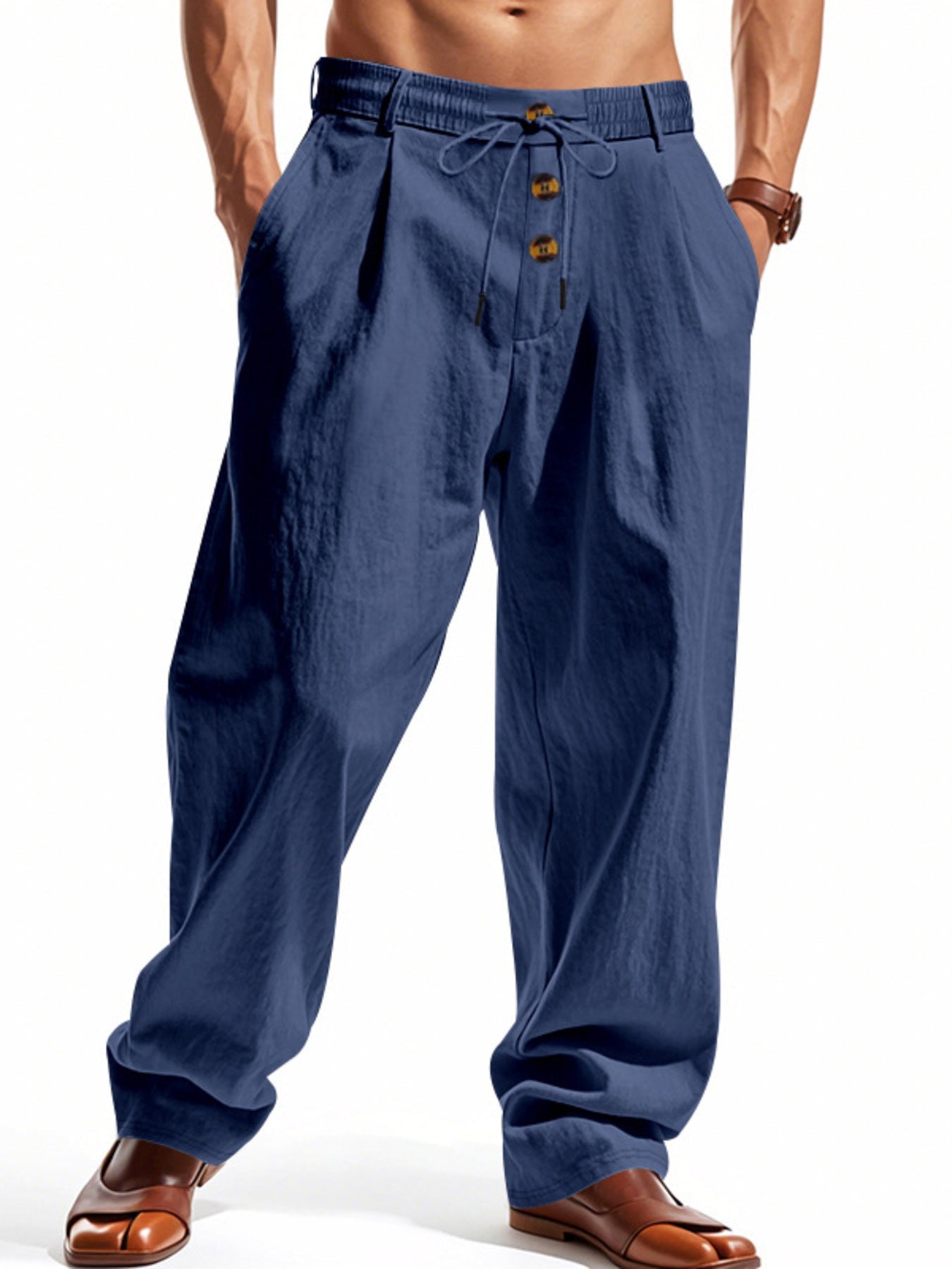 Men's Full Size Drawstring Loose Fit Pants Plus Size designed for comfort and style at Lookzlike