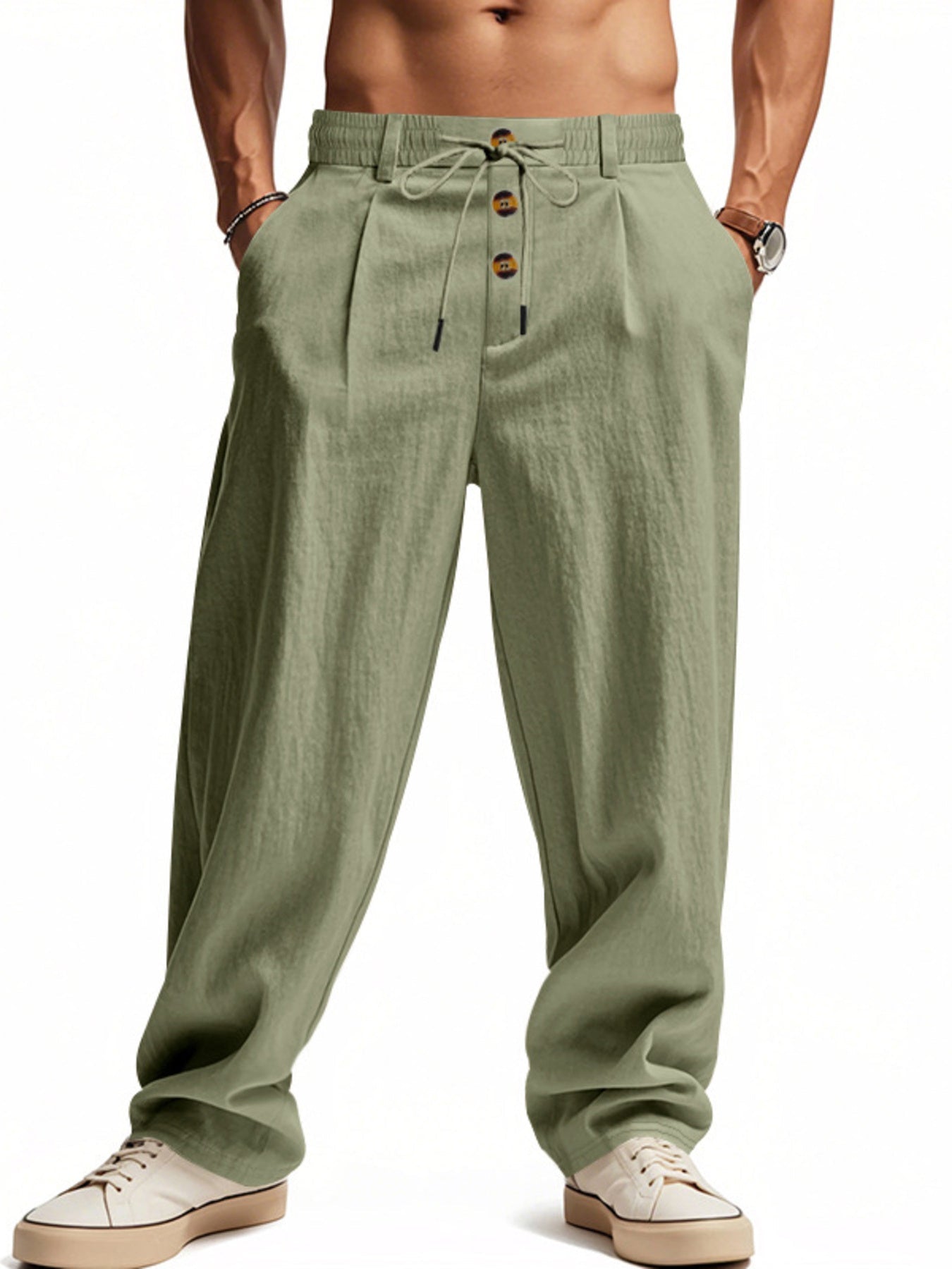 Men's Full Size Drawstring Loose Fit Pants Plus Size designed for comfort and style at Lookzlike