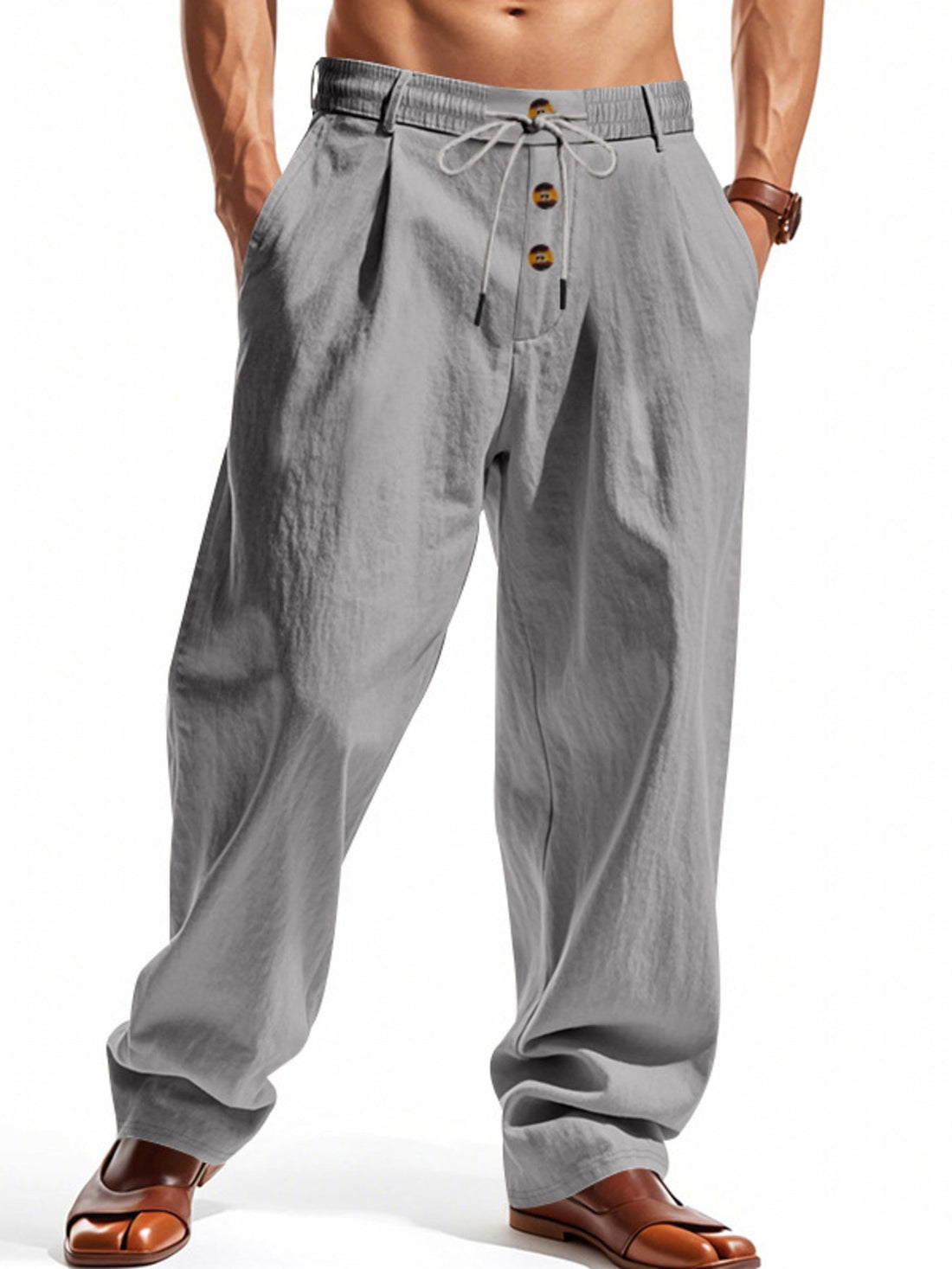 Men's Full Size Drawstring Loose Fit Pants Plus Size designed for comfort and style at Lookzlike