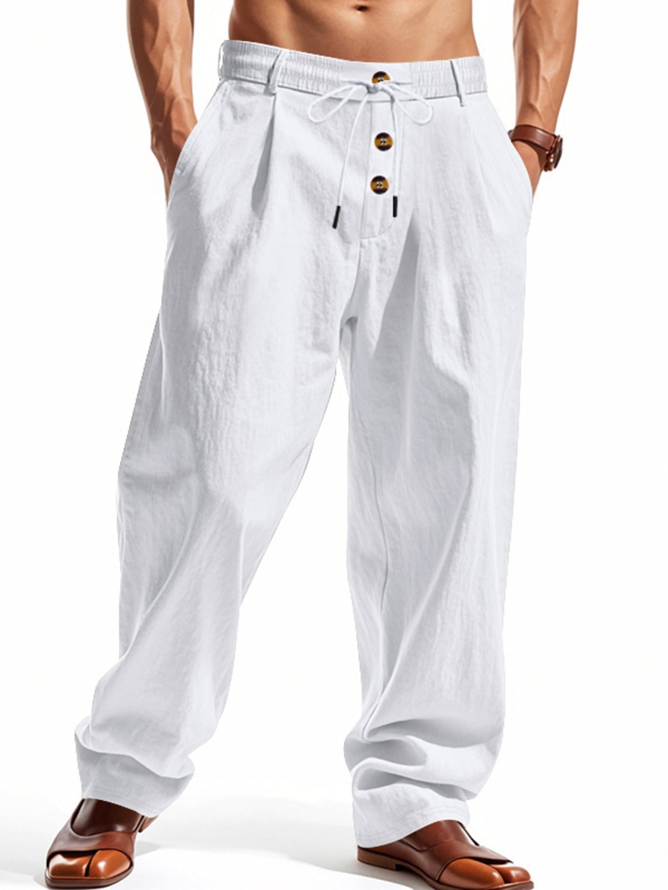 Men's Full Size Drawstring Loose Fit Pants Plus Size designed for comfort and style at Lookzlike