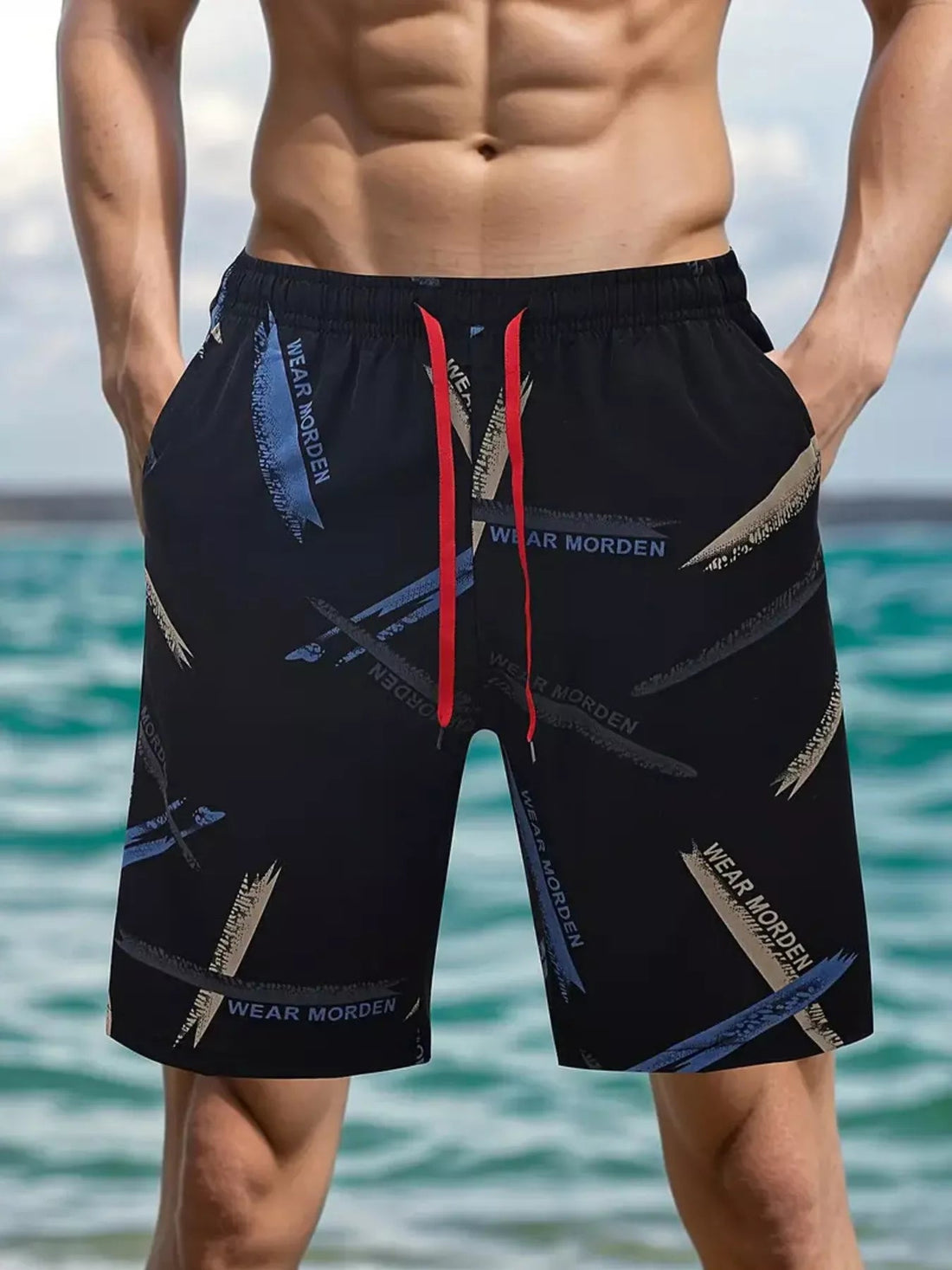 Men's Full Size Drawstring Pocketed Shorts Plus Size designed for comfort and style at Lookzlike
