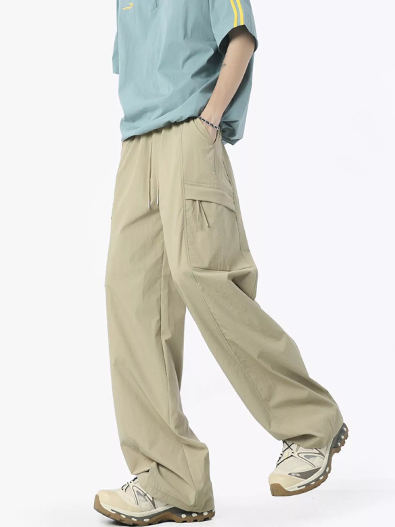 Men's Full Size Drawstring Wide Leg Pants Plus Size designed for comfort and style at Lookzlike