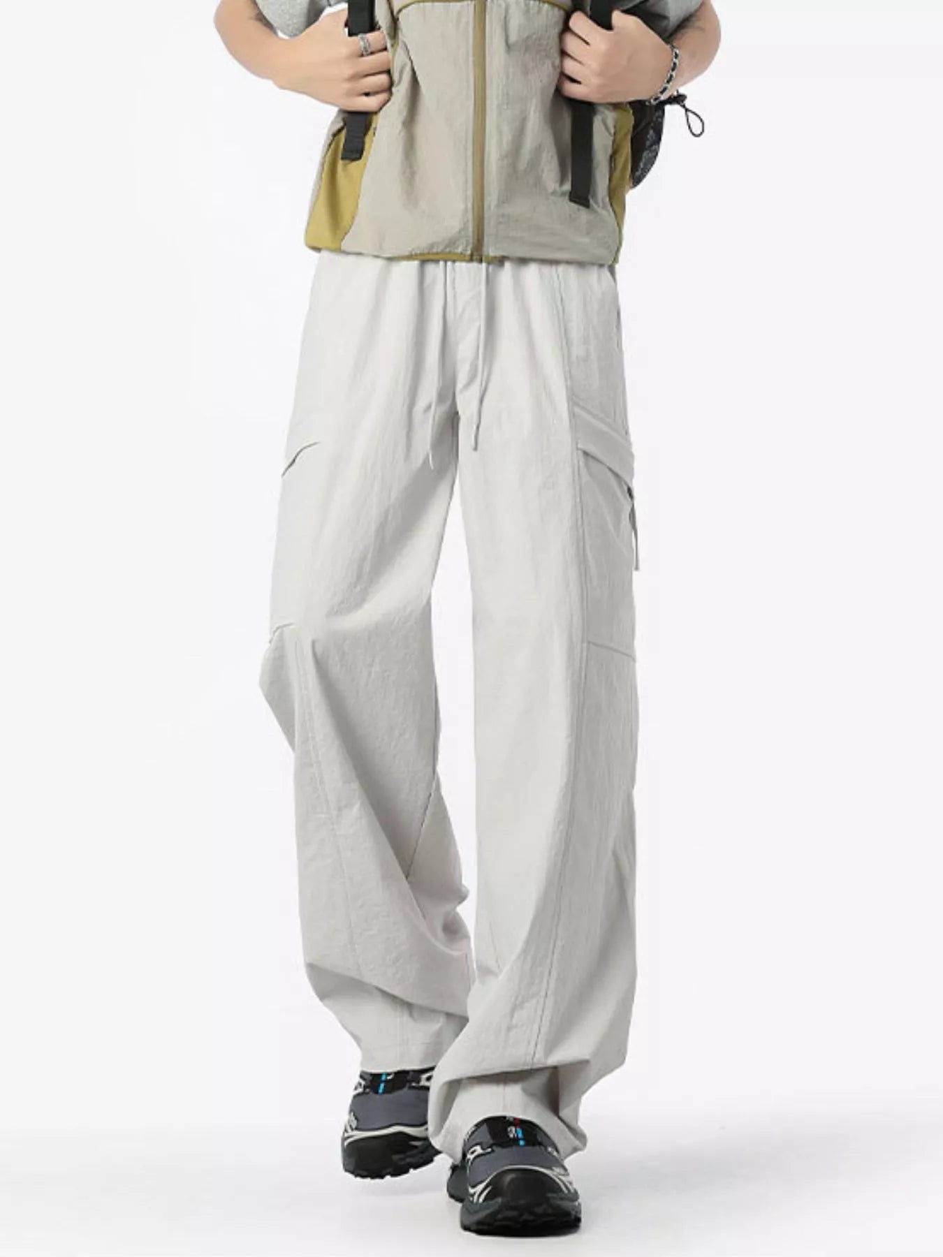 Men's Full Size Drawstring Wide Leg Pants Plus Size designed for comfort and style at Lookzlike