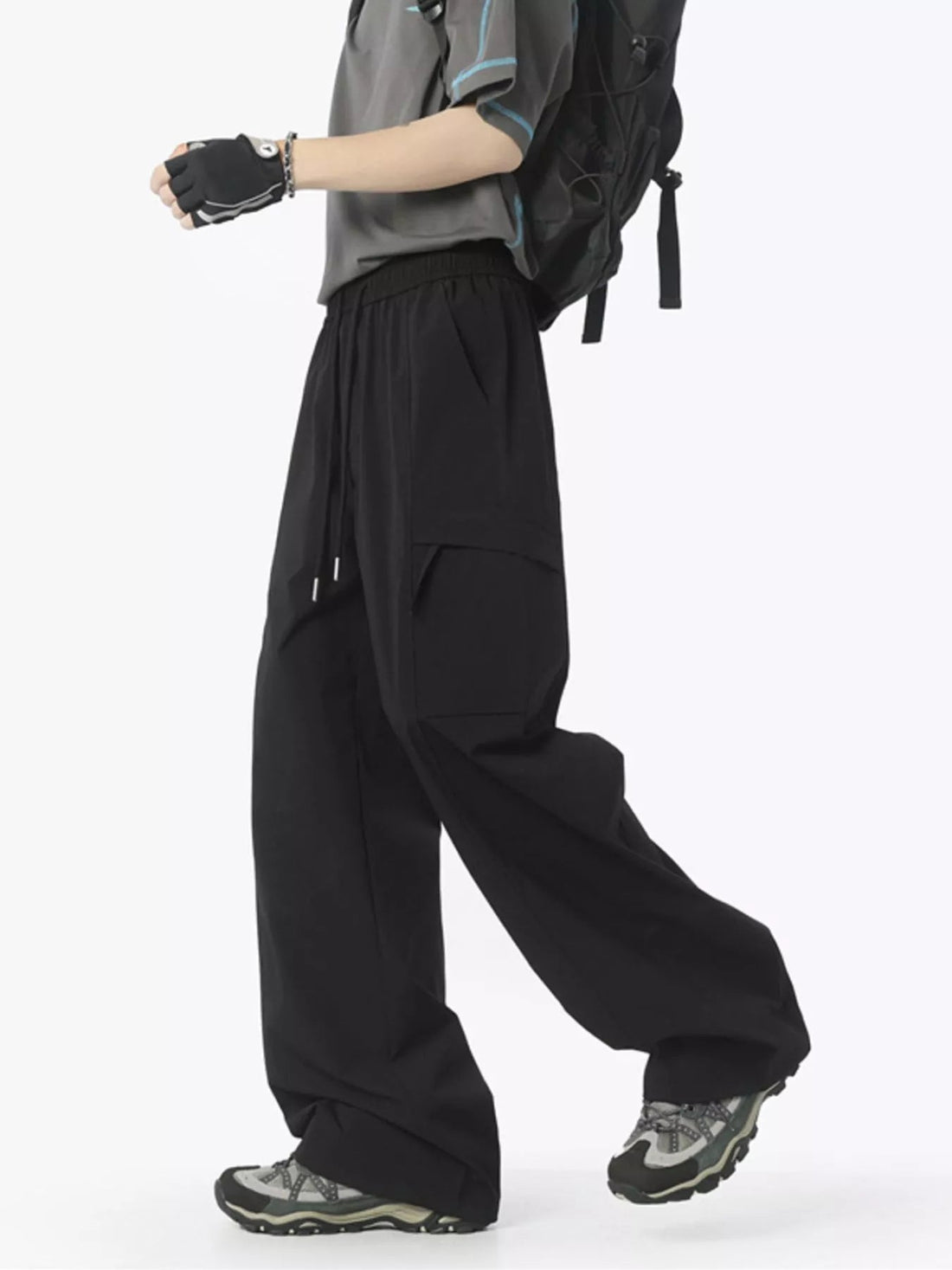 Men's Full Size Drawstring Wide Leg Pants Plus Size designed for comfort and style at Lookzlike