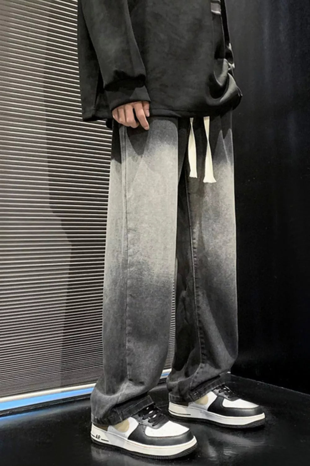 Men's Full Size Gradient Wash Loose Fit Jeans Plus Size designed for comfort and style at Lookzlike