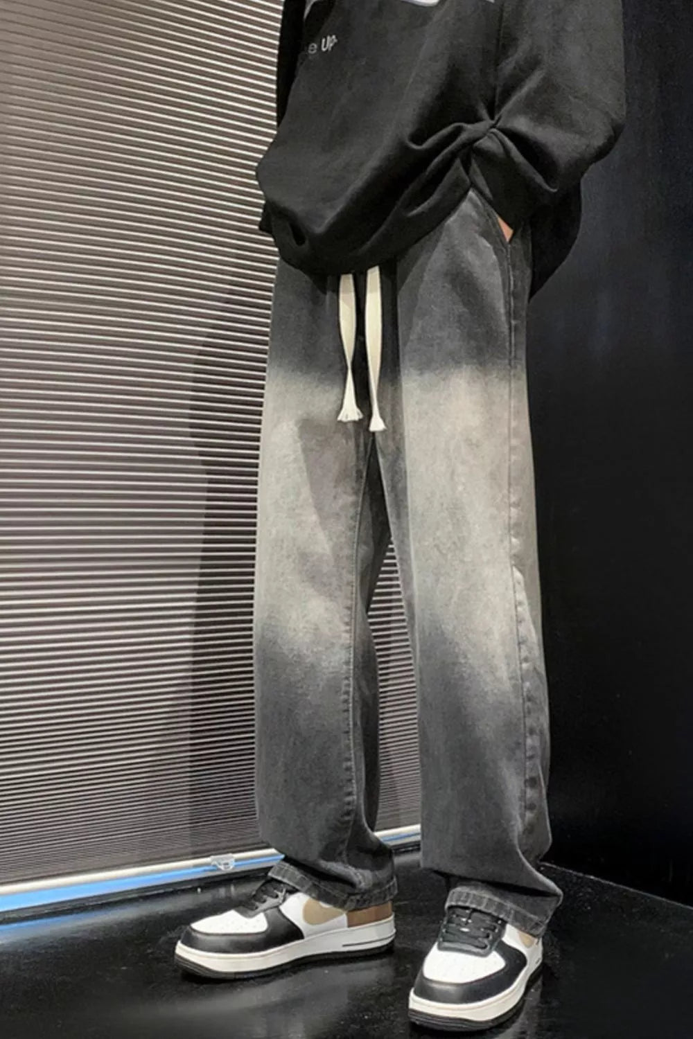 Men's Full Size Gradient Wash Loose Fit Jeans Plus Size designed for comfort and style at Lookzlike