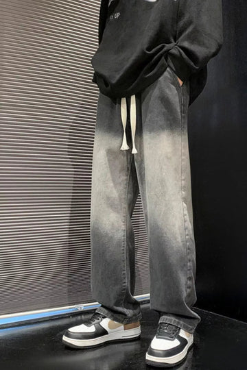 Men's Full Size Gradient Wash Loose Fit Jeans Plus Size designed for comfort and style at Lookzlike