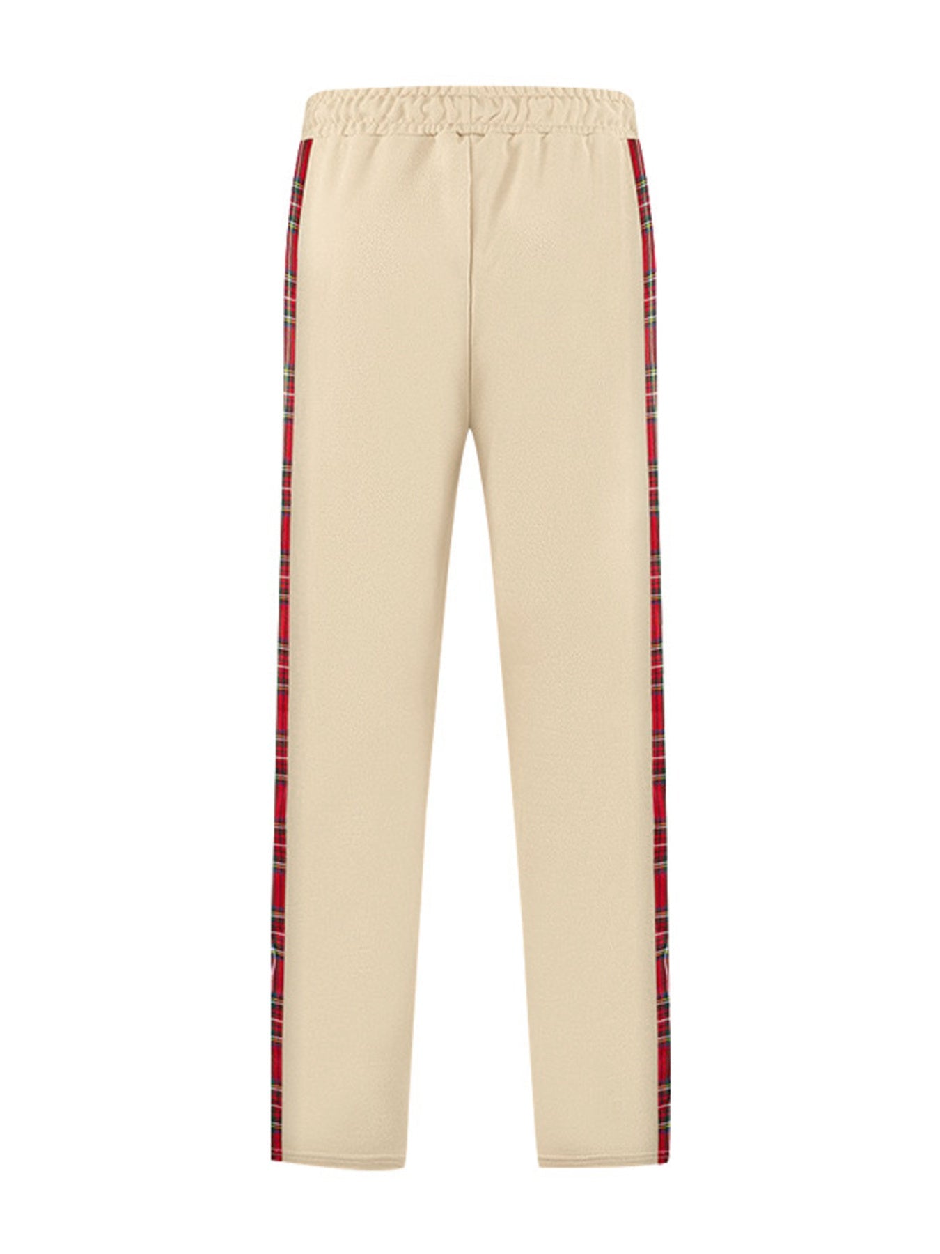 Men's Full Size Plaid Trim Snap-Button Track Pants Plus Size designed for comfort and style at Lookzlike