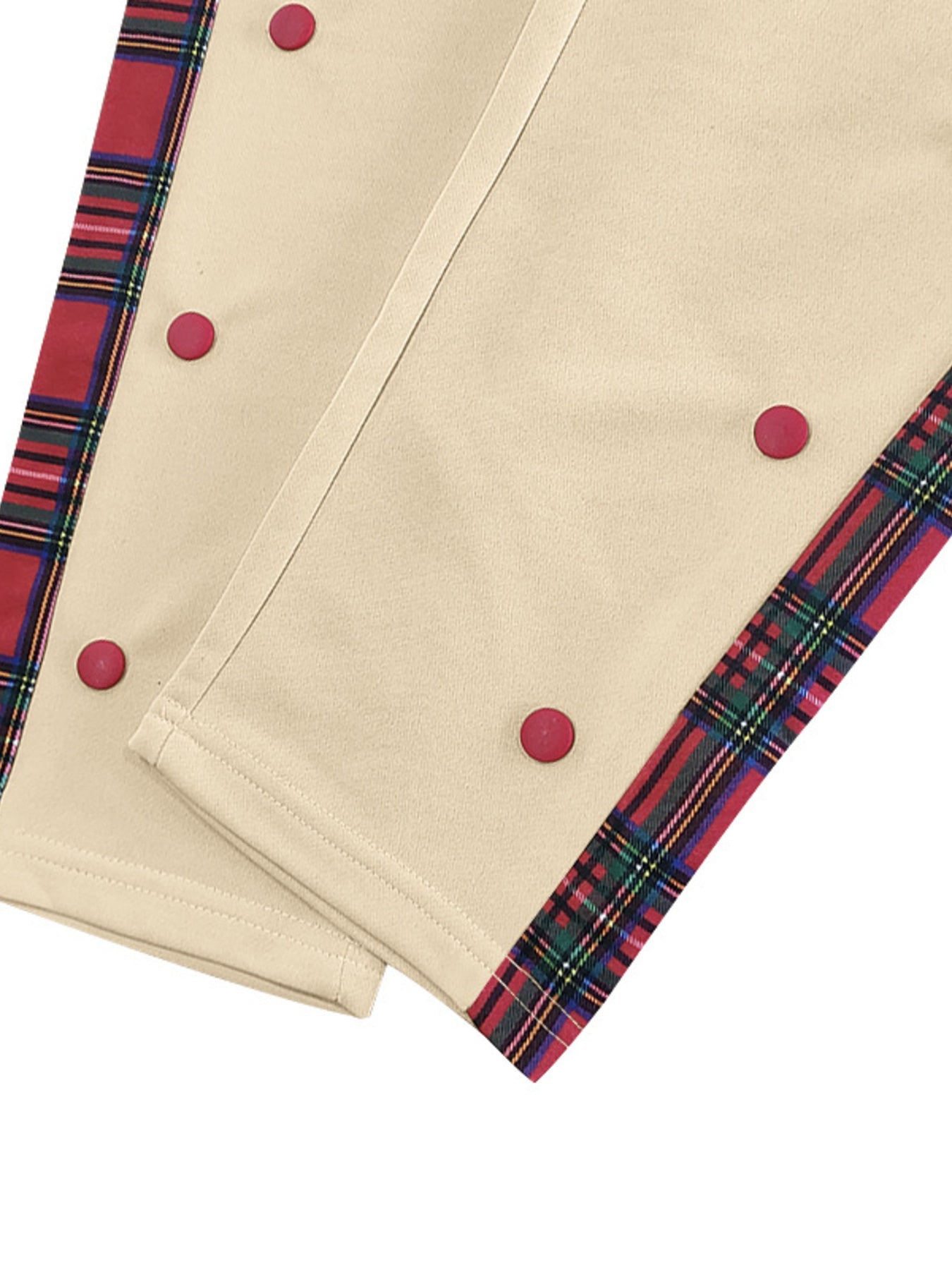 Men's Full Size Plaid Trim Snap-Button Track Pants Plus Size designed for comfort and style at Lookzlike