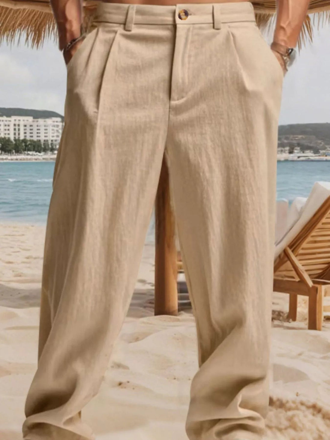 Men's Full Size Relaxed Fit Pleated Pants Plus Size designed for comfort and style at Lookzlike