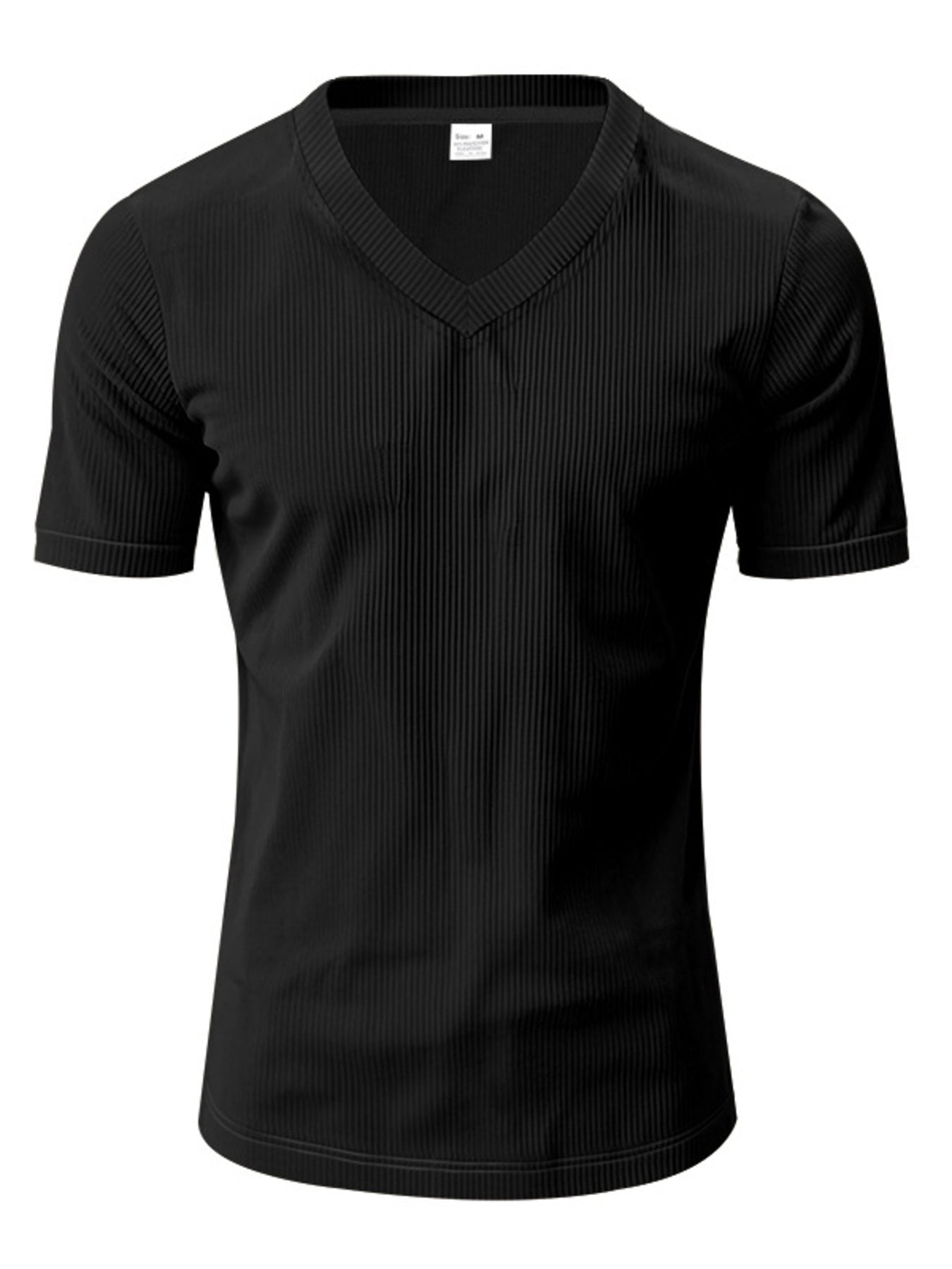 Men's Full Size Ribbed V-Neck T-Shirt Plus Size designed for comfort and style at Lookzlike