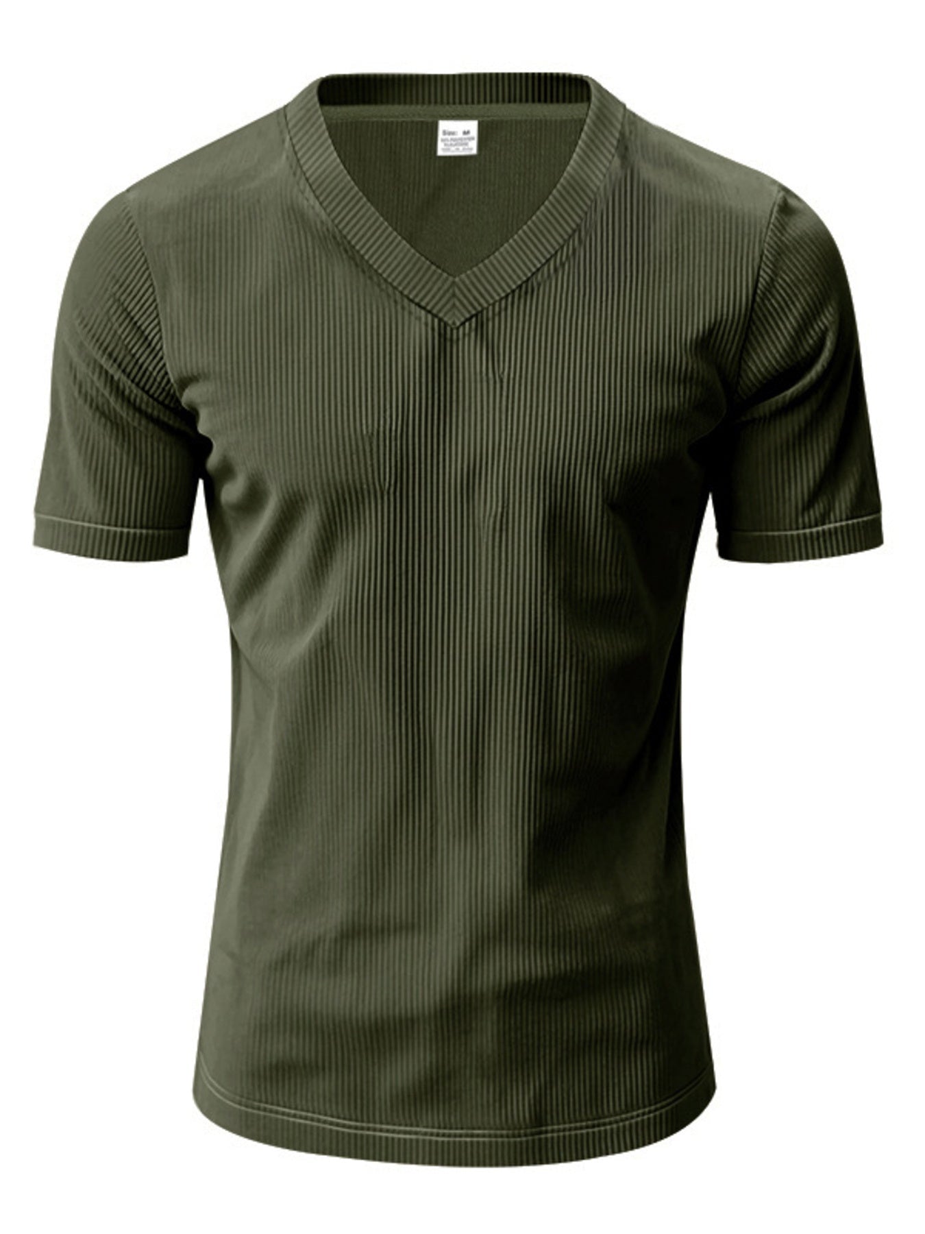 Men's Full Size Ribbed V-Neck T-Shirt Plus Size designed for comfort and style at Lookzlike