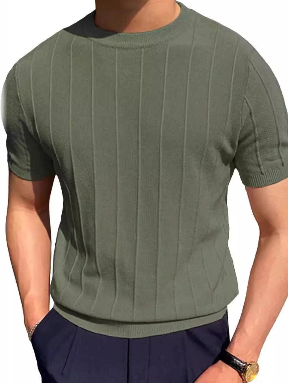 Men's Full Size Round Neck Short Sleeve T-Shirt Plus Size - Lookzlike