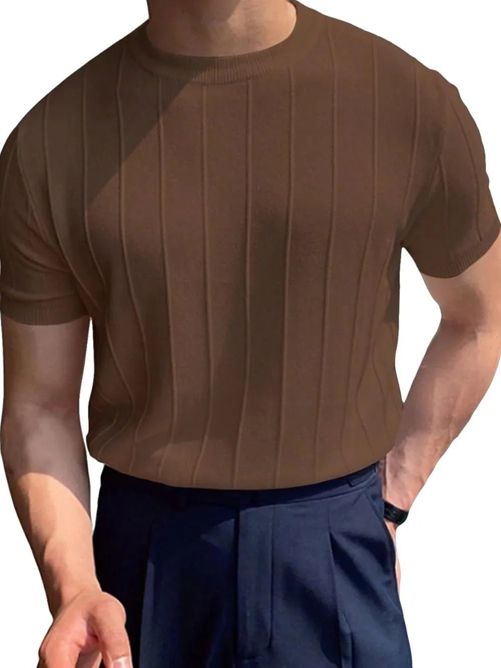Men's Full Size Round Neck Short Sleeve T-Shirt Plus Size - Lookzlike