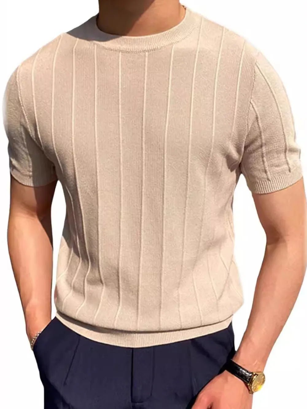 Men's Full Size Round Neck Short Sleeve T-Shirt Plus Size - Lookzlike