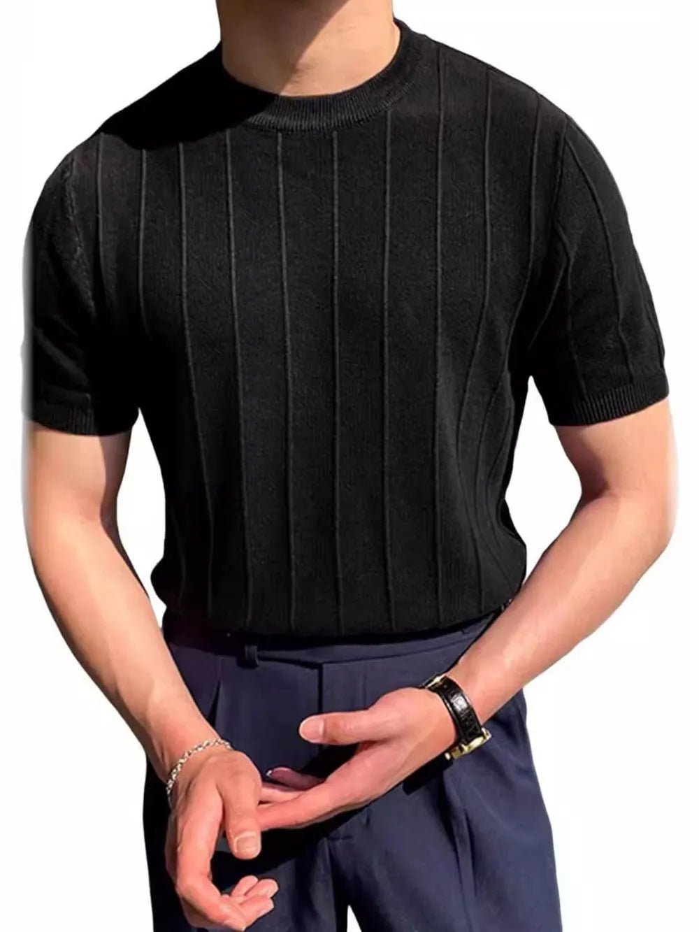 Men's Full Size Round Neck Short Sleeve T-Shirt Plus Size - Lookzlike