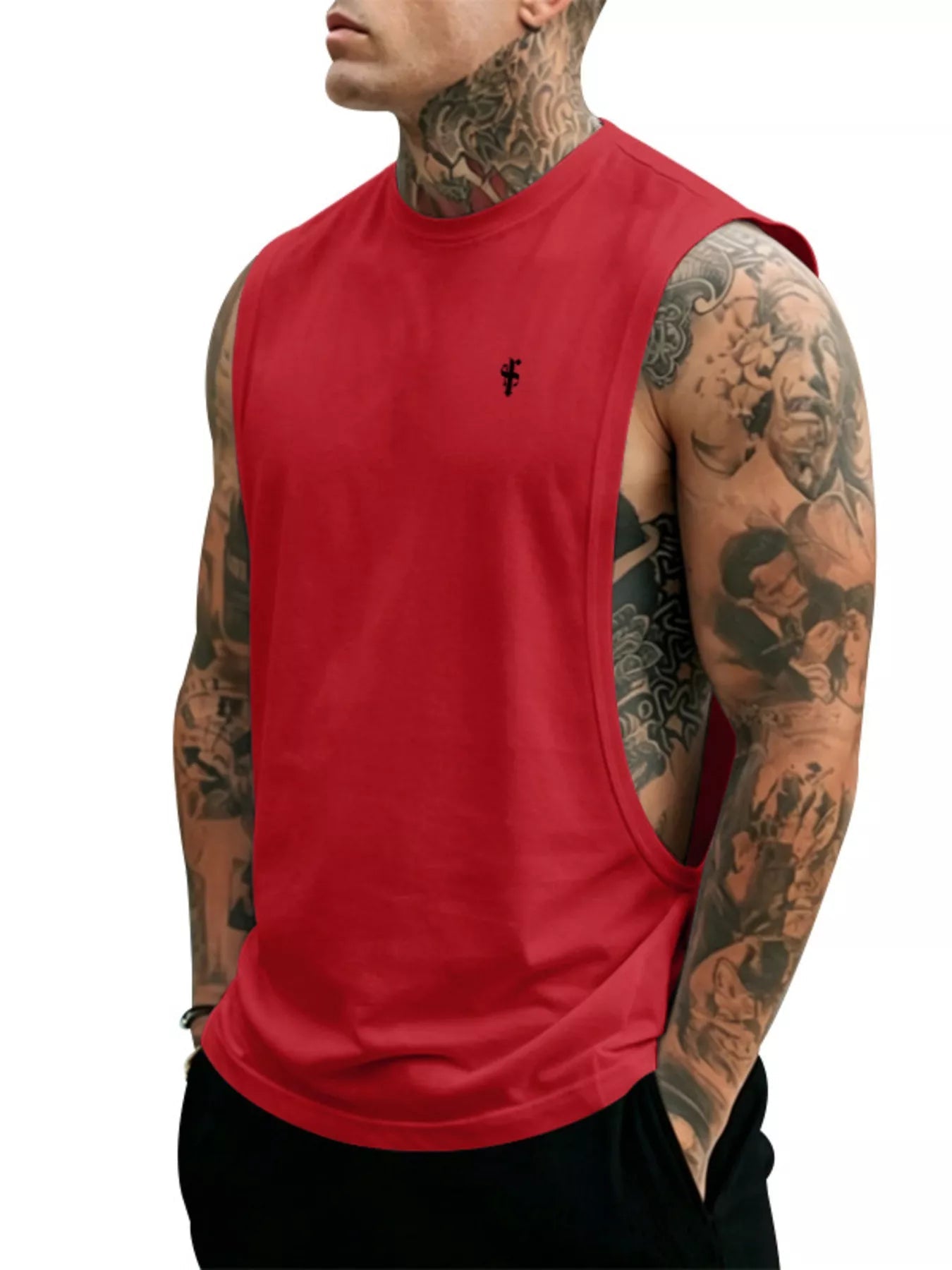 Men's Full Size Round Neck Tank Top Plus Size designed for comfort and style at Lookzlike