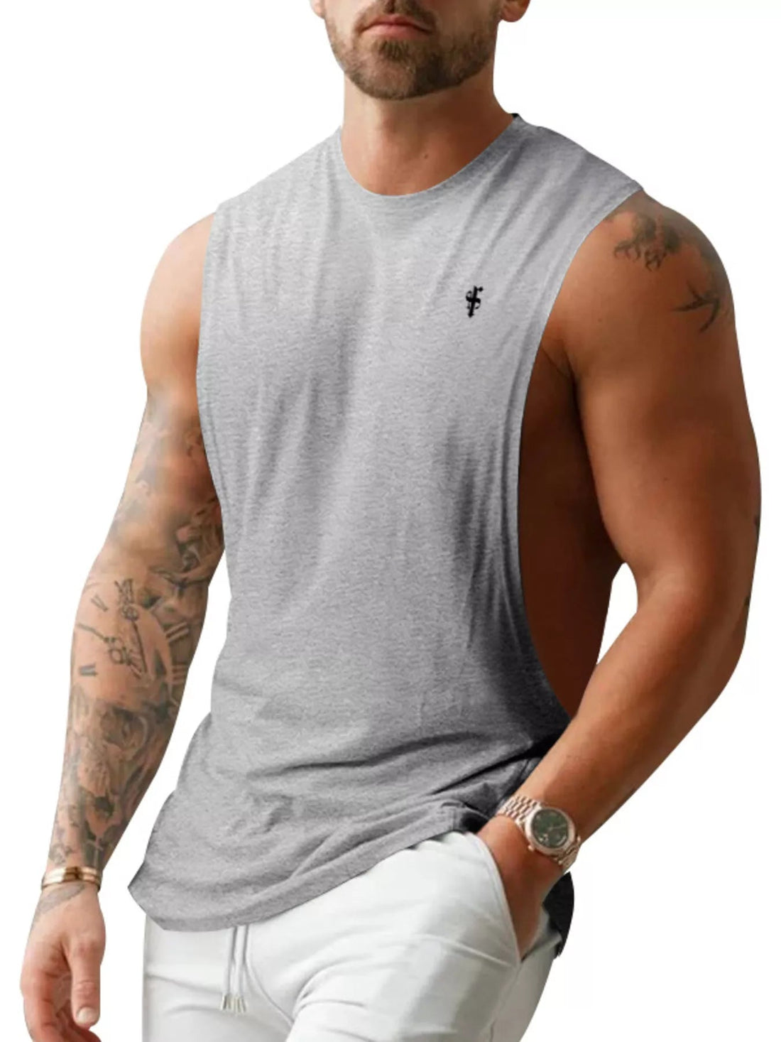 Men's Full Size Round Neck Tank Top Plus Size designed for comfort and style at Lookzlike