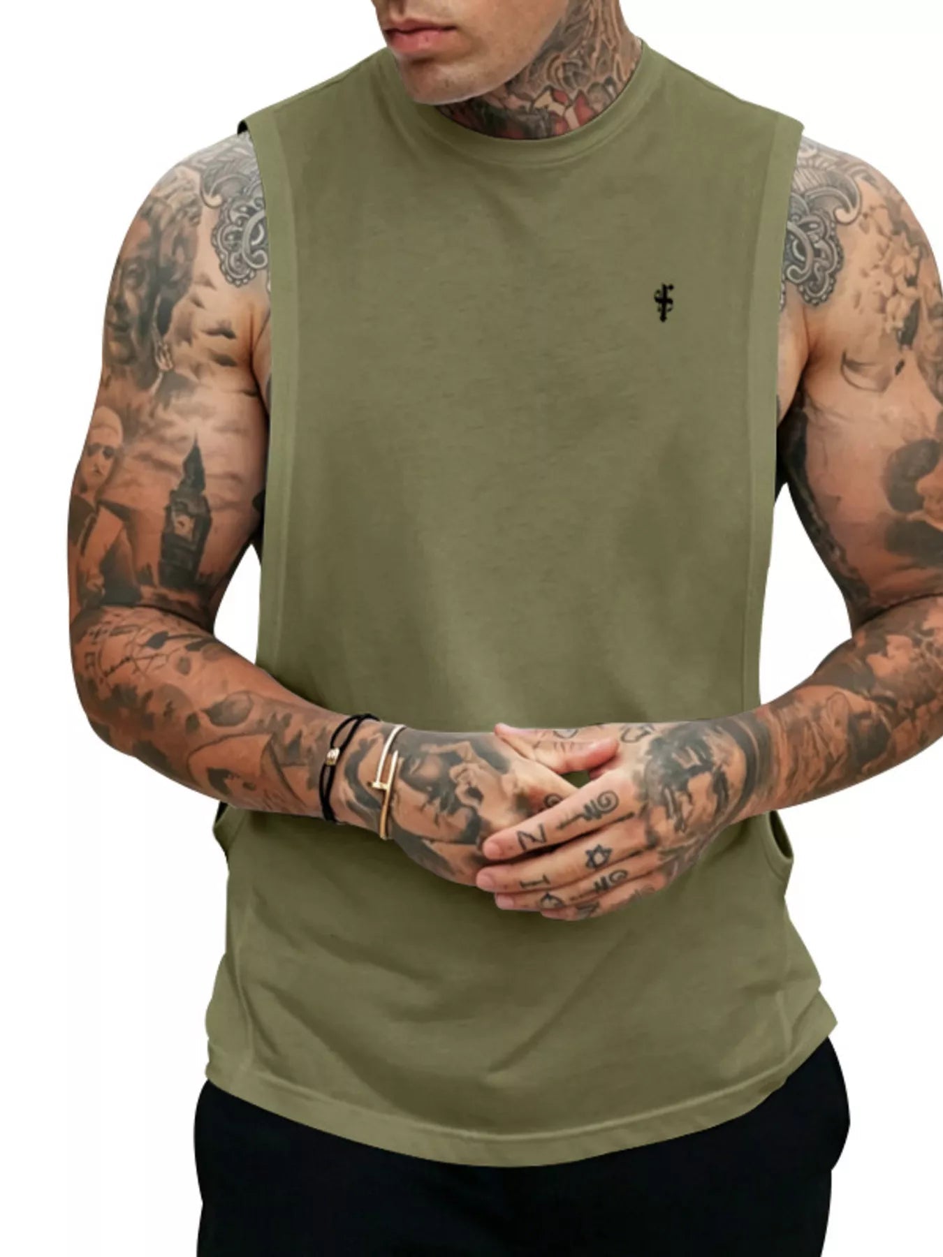 Men's Full Size Round Neck Tank Top Plus Size designed for comfort and style at Lookzlike