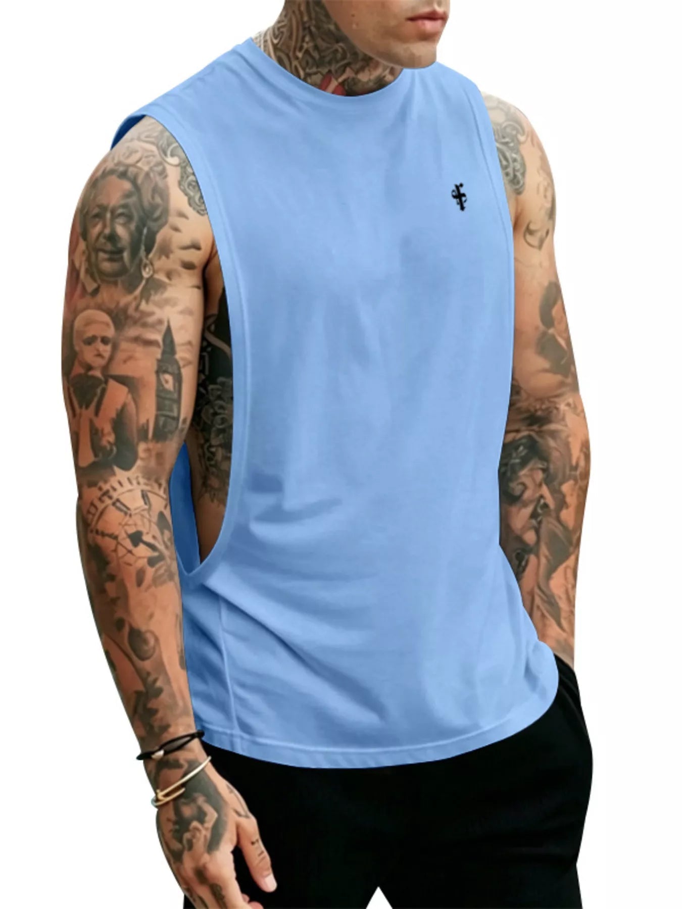 Men's Full Size Round Neck Tank Top Plus Size designed for comfort and style at Lookzlike