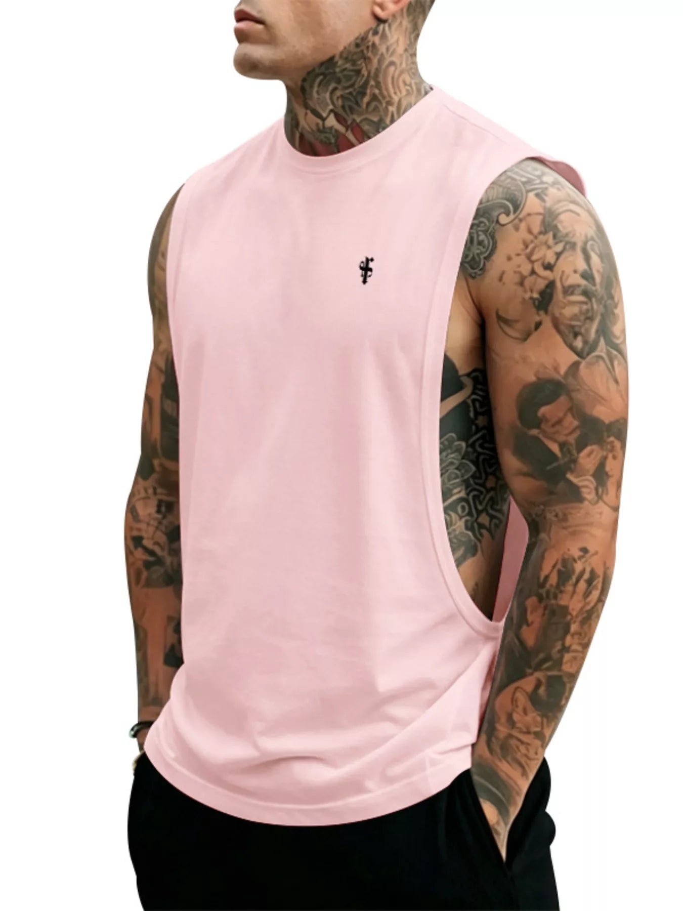 Men's Full Size Round Neck Tank Top Plus Size designed for comfort and style at Lookzlike