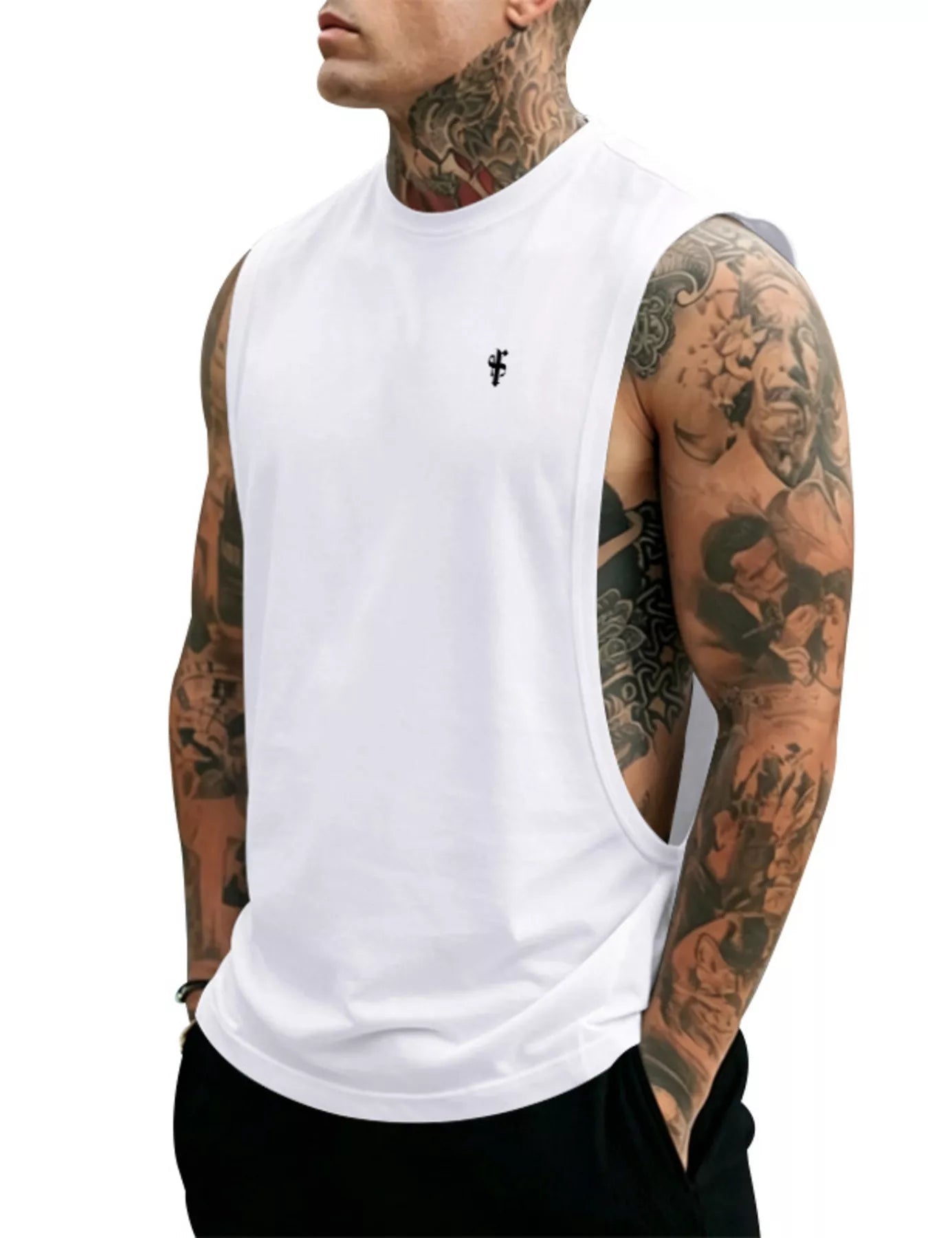 Men's Full Size Round Neck Tank Top Plus Size designed for comfort and style at Lookzlike