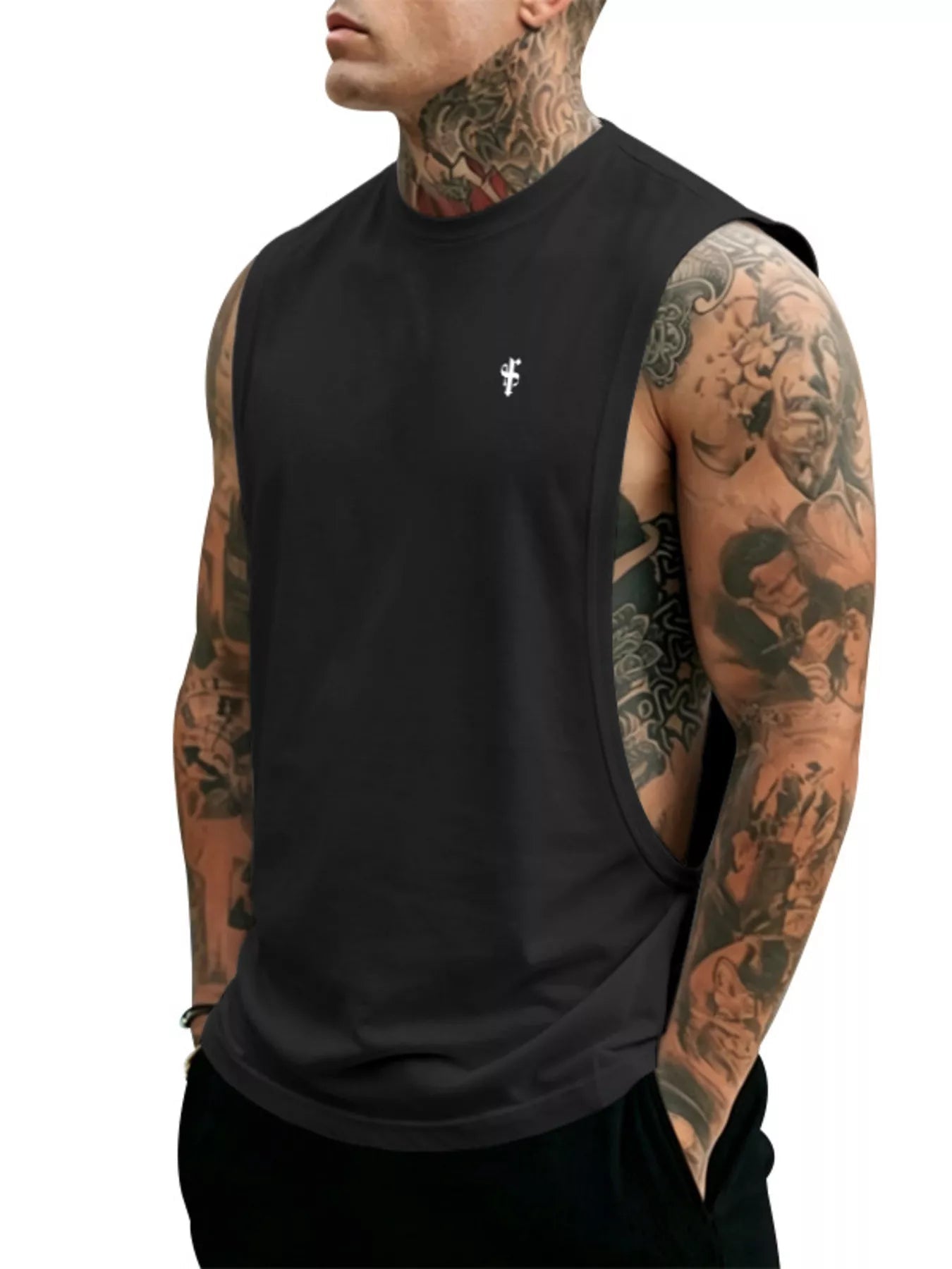 Men's Full Size Round Neck Tank Top Plus Size designed for comfort and style at Lookzlike