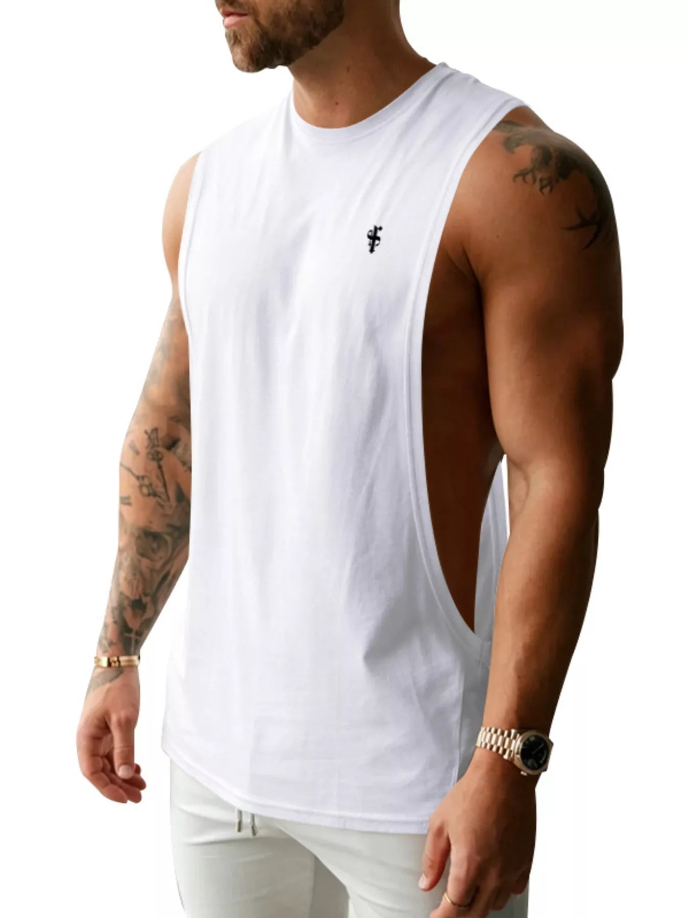 Men's Full Size Round Neck Tank Top Plus Size designed for comfort and style at Lookzlike