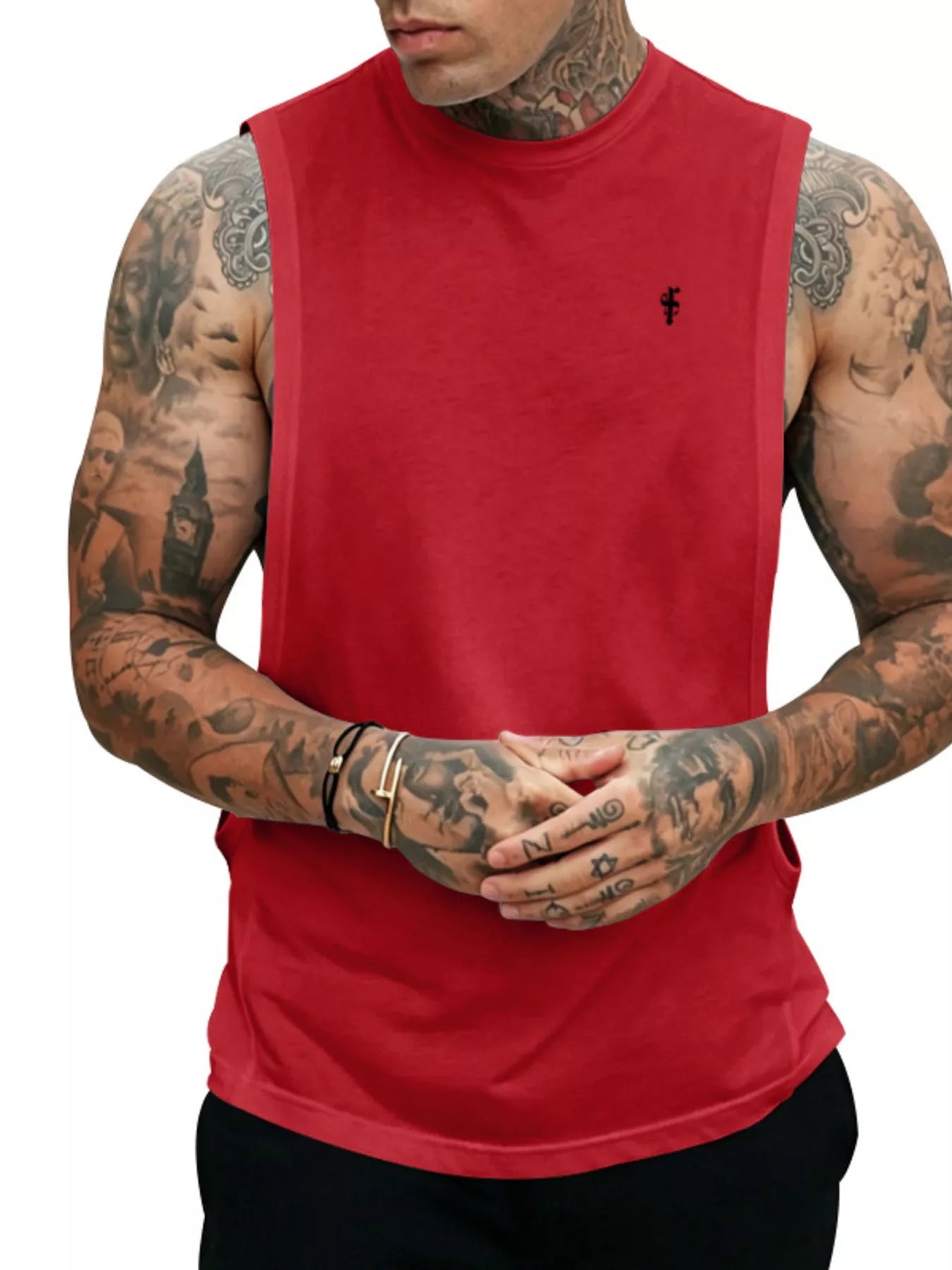 Men's Full Size Round Neck Tank Top Plus Size designed for comfort and style at Lookzlike