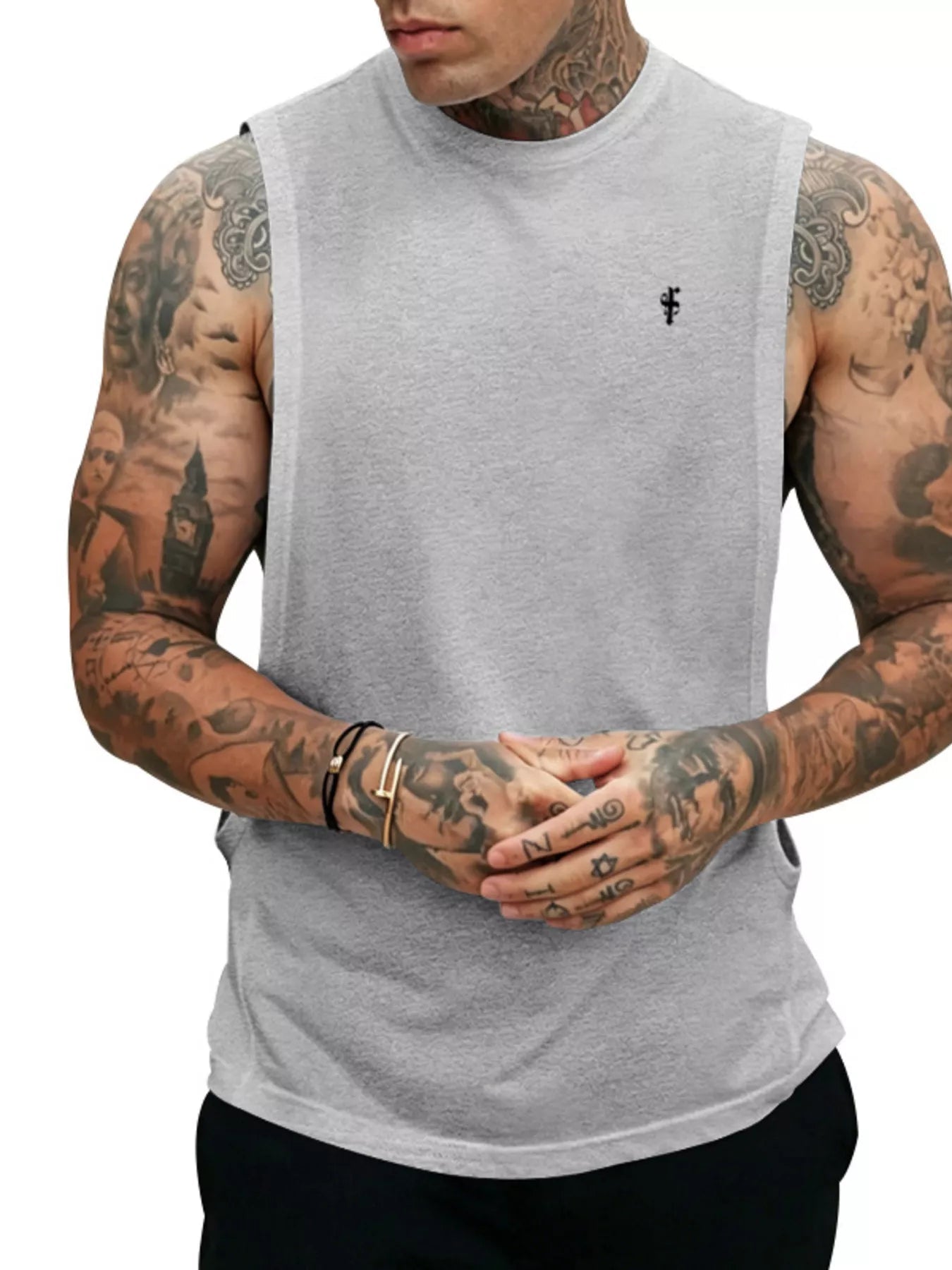 Men's Full Size Round Neck Tank Top Plus Size designed for comfort and style at Lookzlike