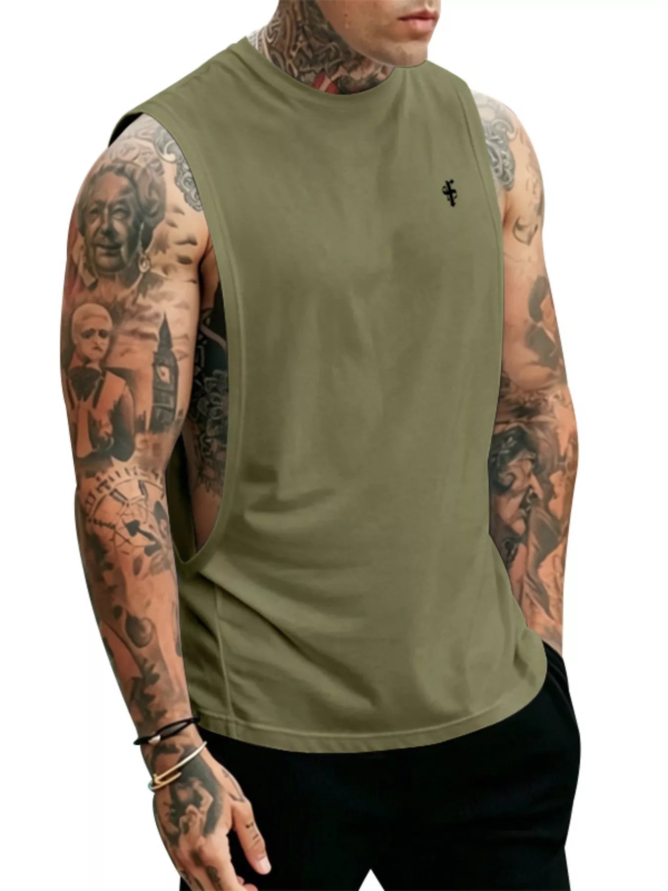 Men's Full Size Round Neck Tank Top Plus Size designed for comfort and style at Lookzlike