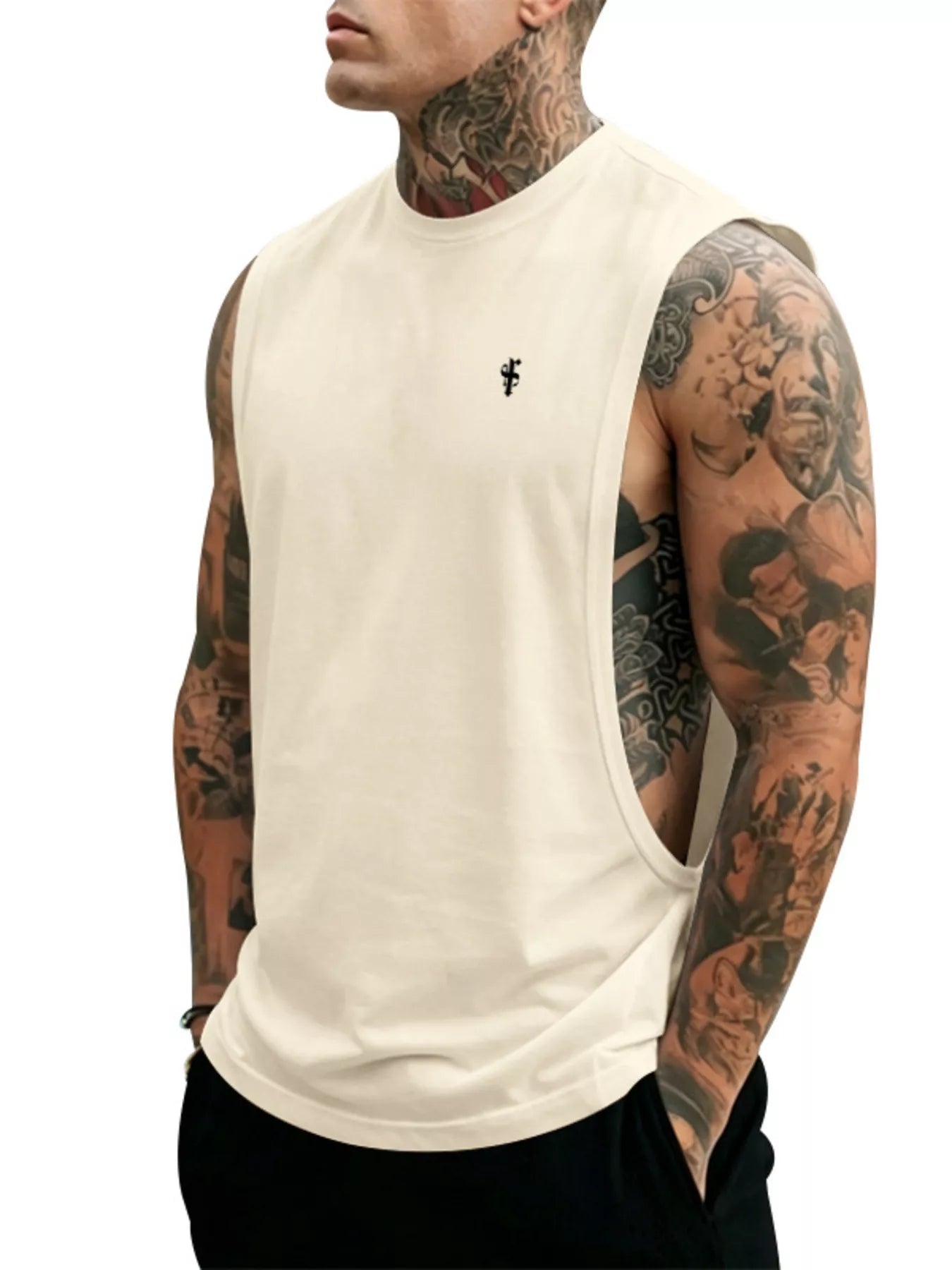 Men's Full Size Round Neck Tank Top Plus Size designed for comfort and style at Lookzlike